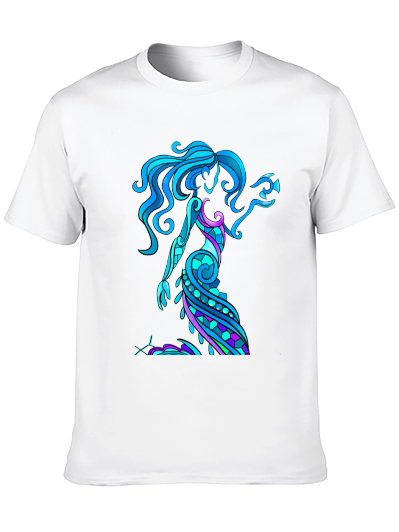 Aquarius Zodiac Art Black T-Shirt