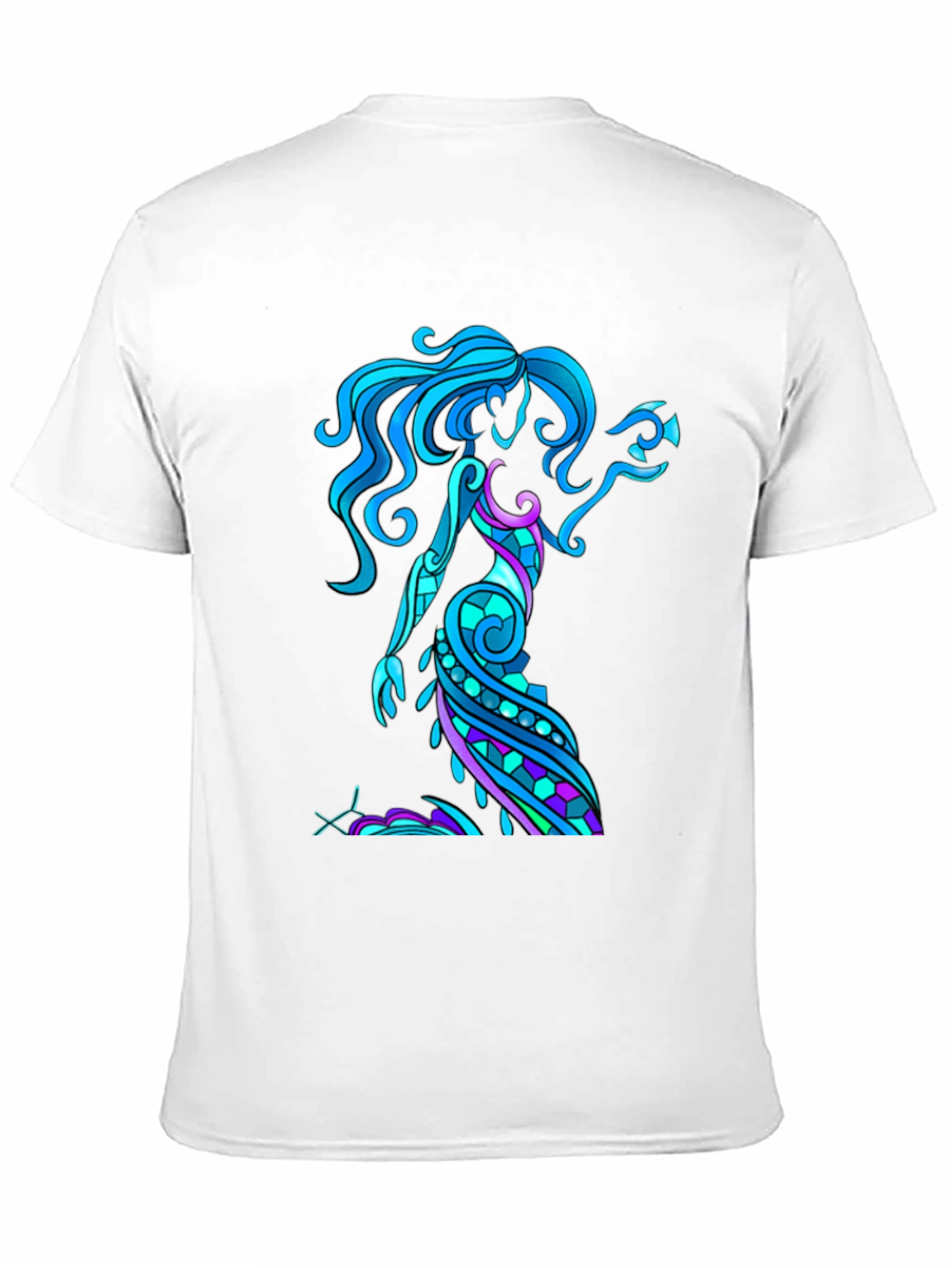 Aquarius Zodiac Art Black T-Shirt