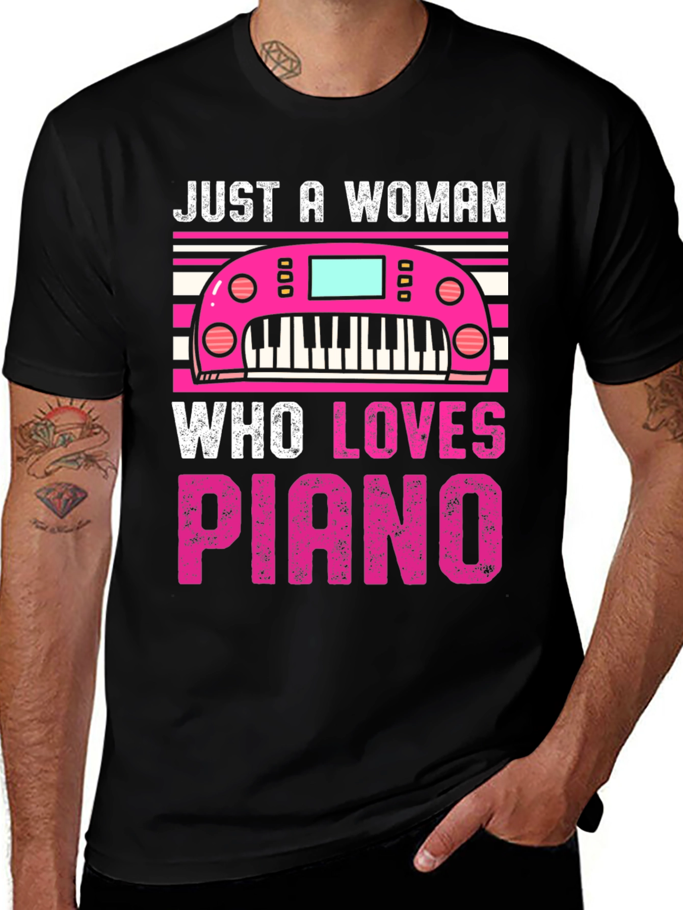 Just a Woman Who Loves Piano T-Shirt