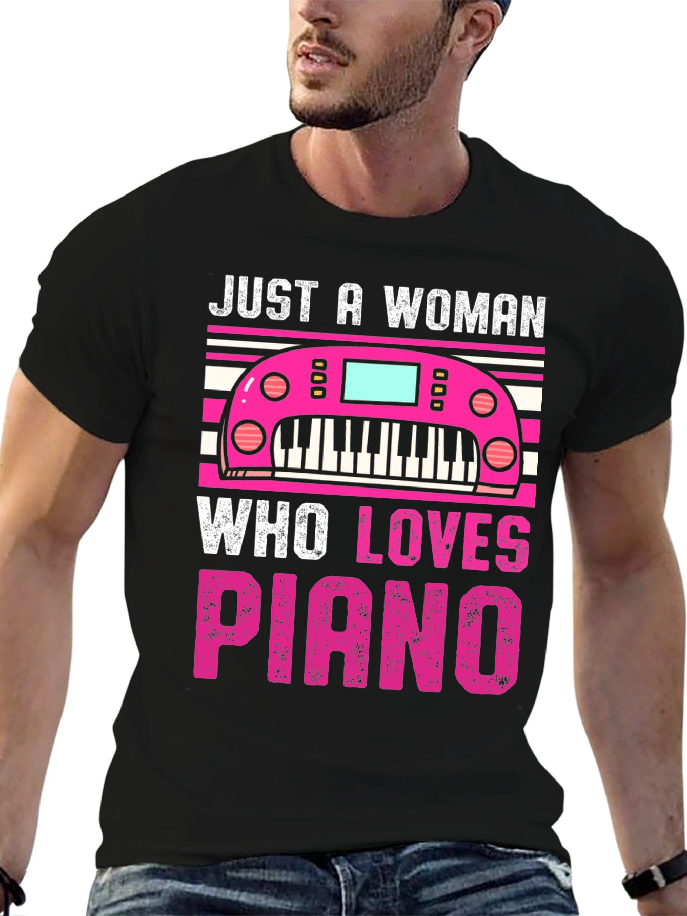 Just a Woman Who Loves Piano T-Shirt