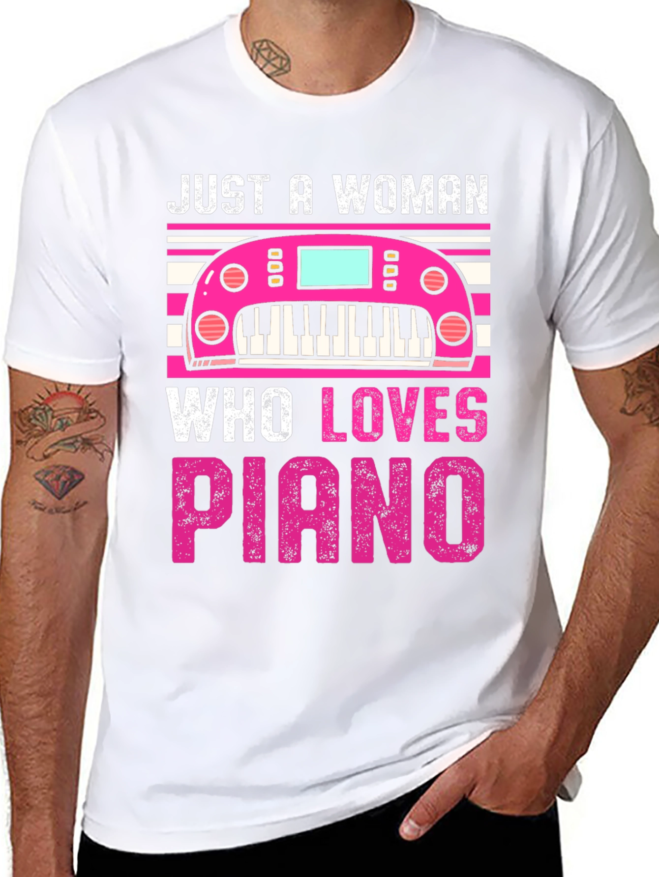 Just a Woman Who Loves Piano T-Shirt