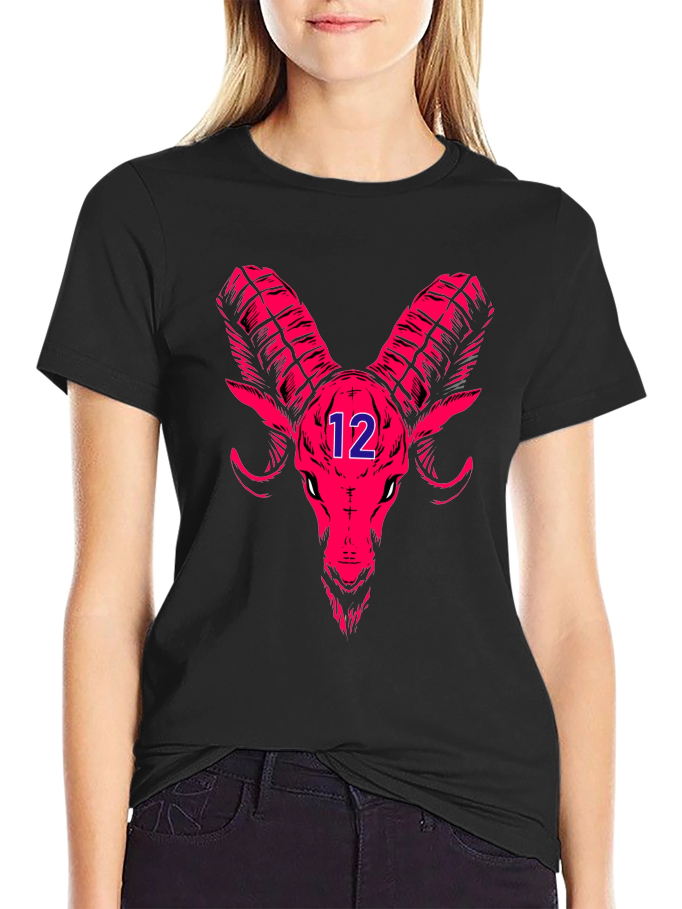 Ram Skull Graphic Tee - Number 12 Design