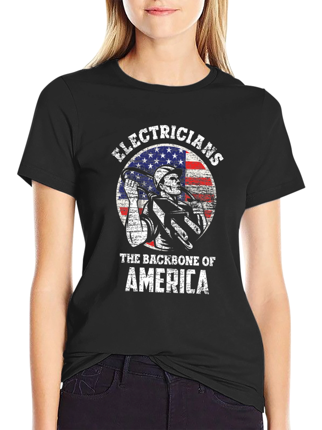 Electricians Backbone of America Graphic T-Shirt