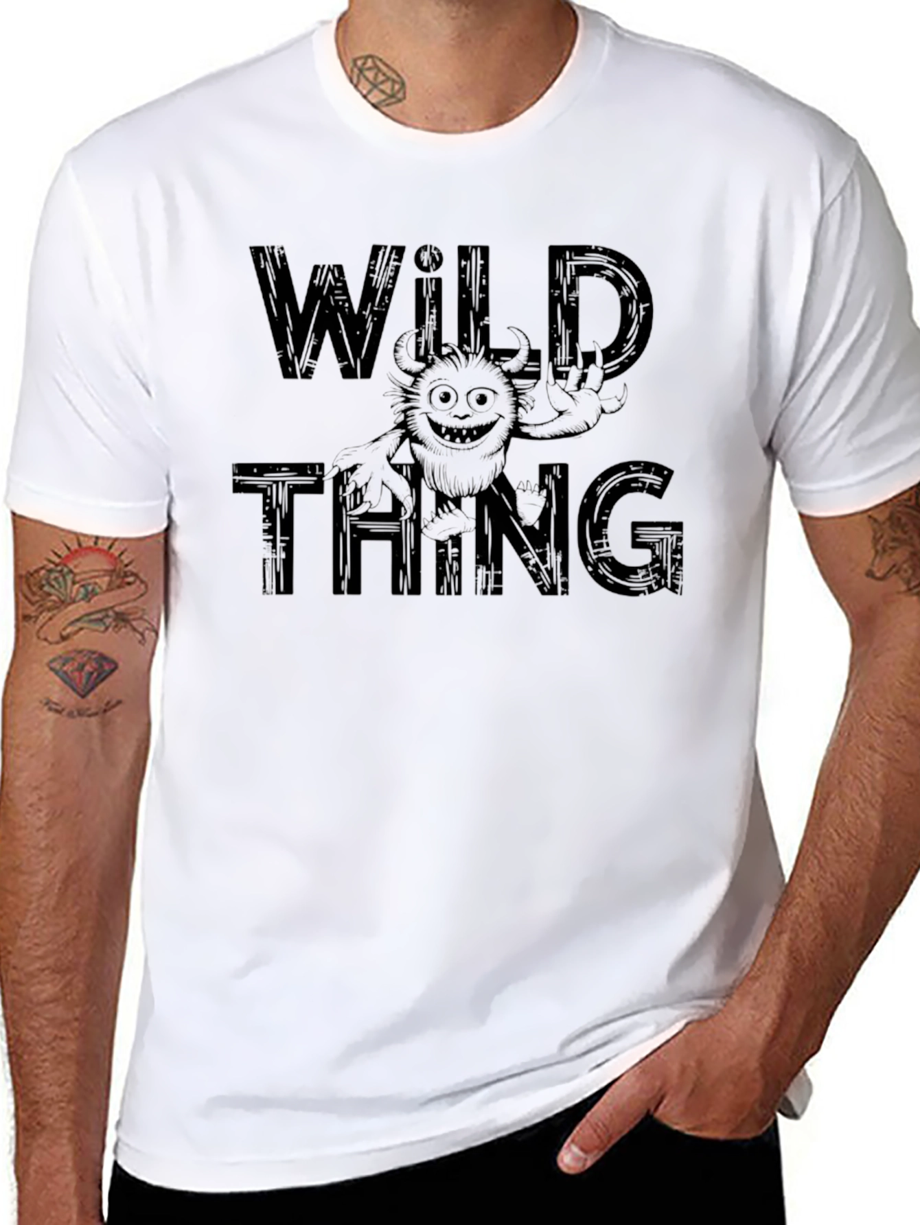 Wild Thing Monster Graphic Black T-Shirt