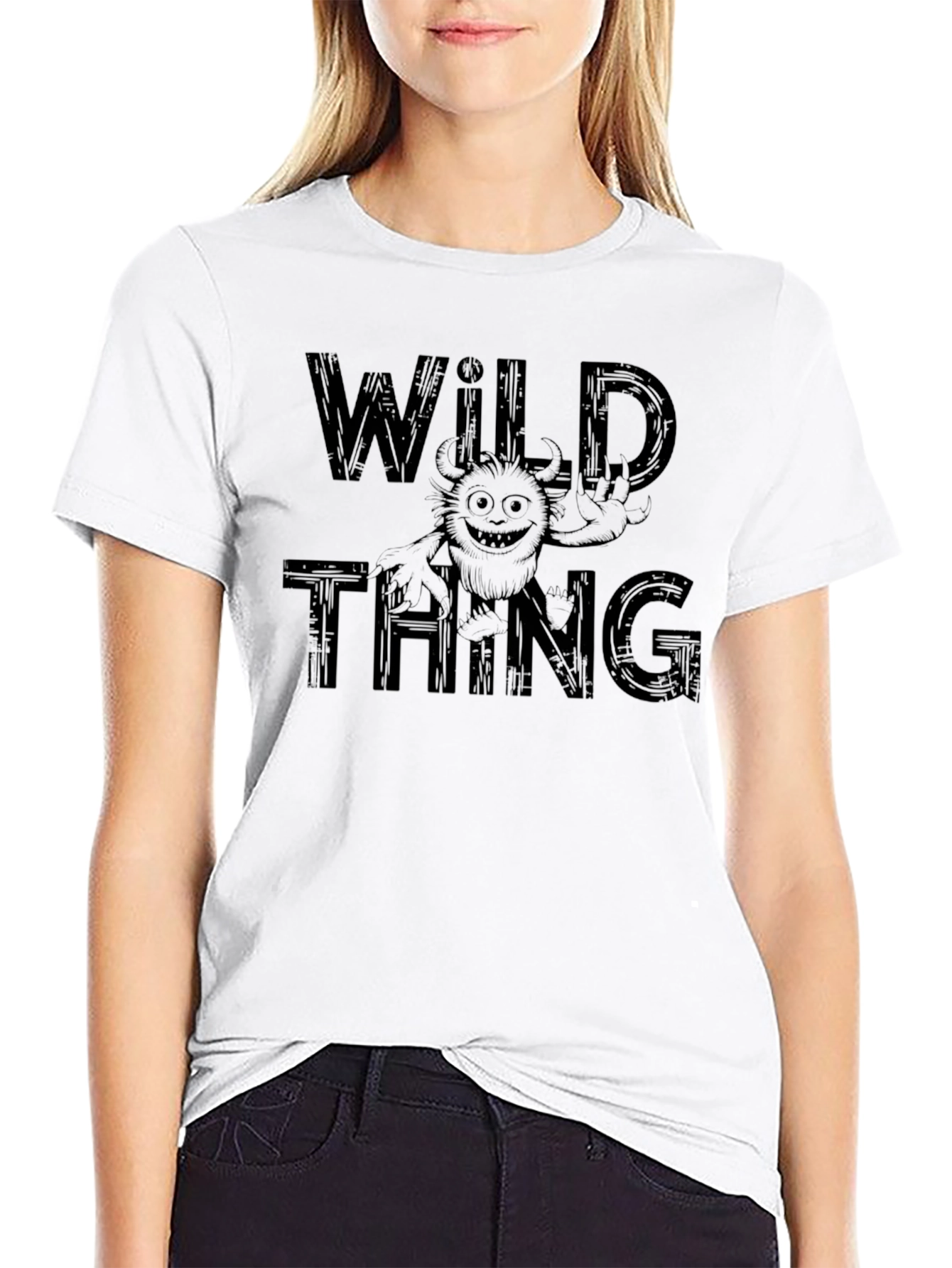 Wild Thing Monster Graphic Black T-Shirt