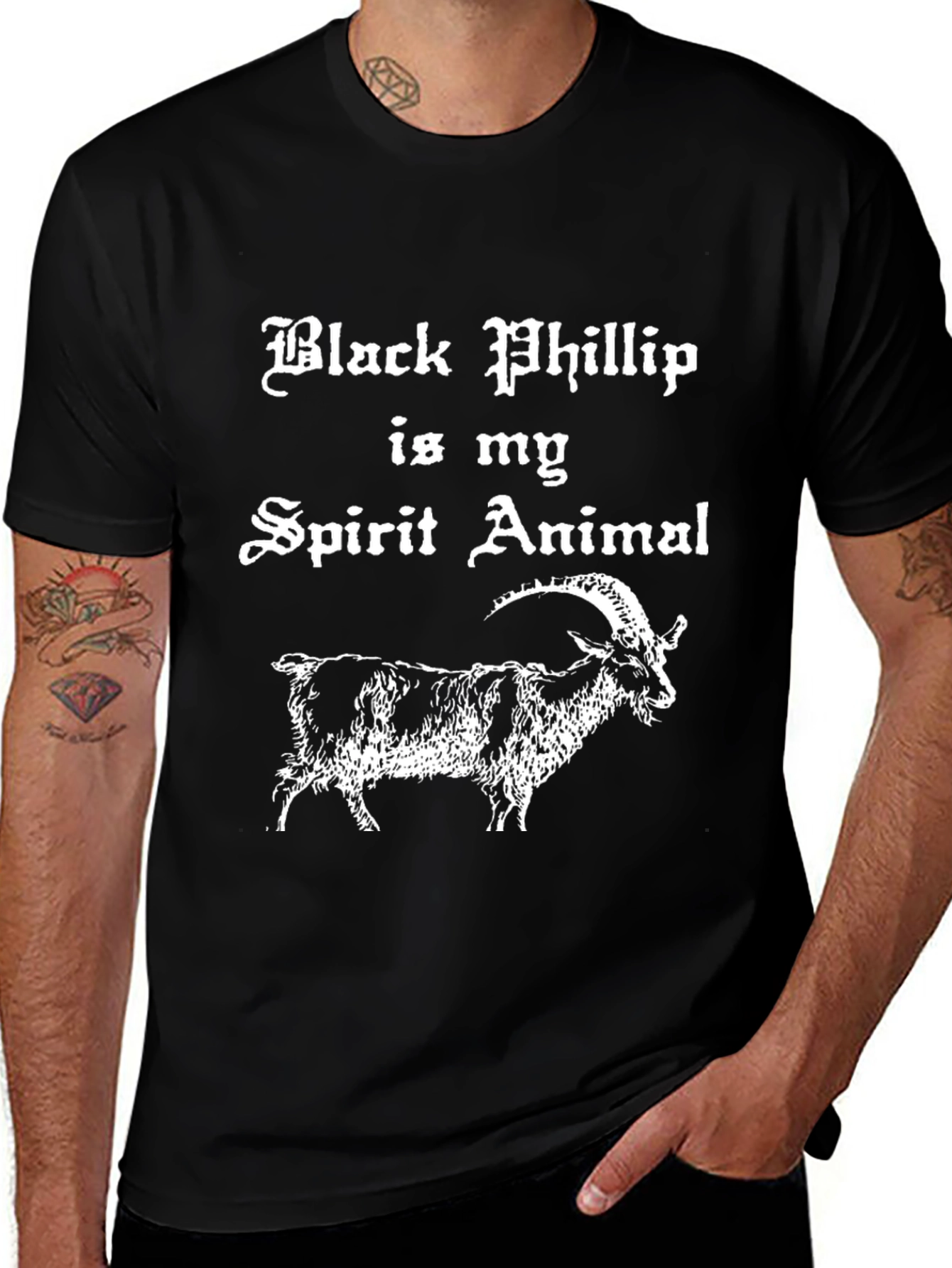 Black Phillip Goat Spirit Animal Graphic Tee Shirt