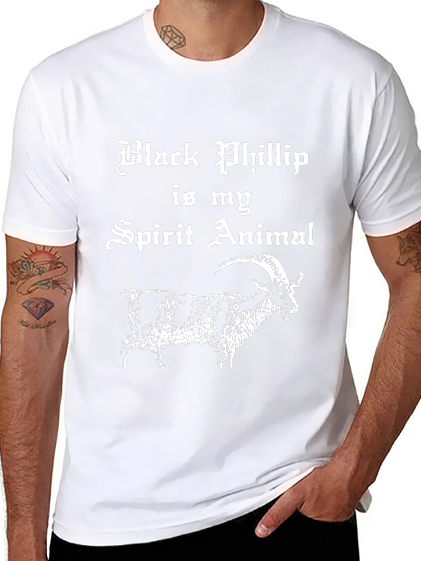 Black Phillip Goat Spirit Animal Graphic Tee Shirt