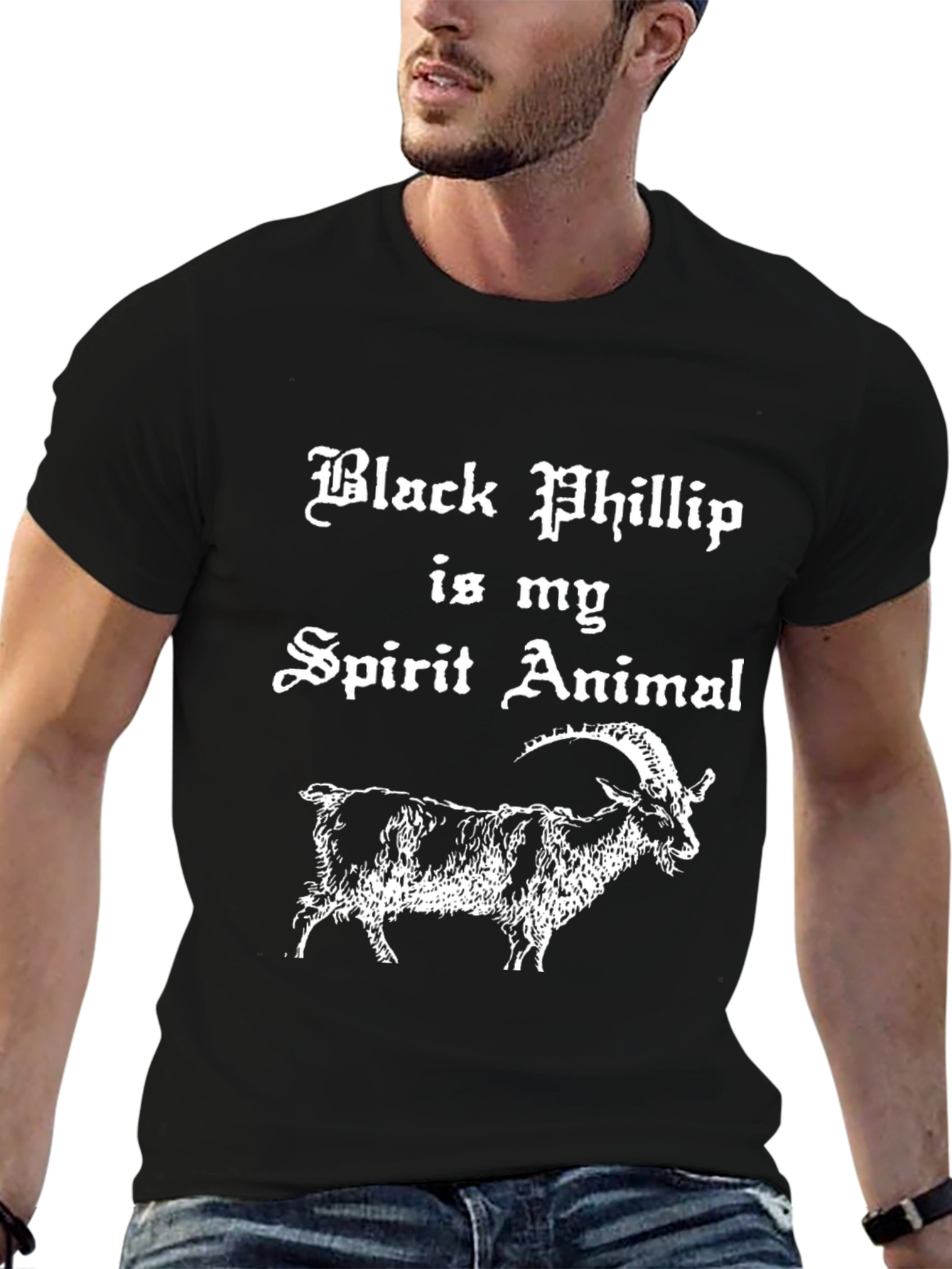 Black Phillip Goat Spirit Animal Graphic Tee Shirt