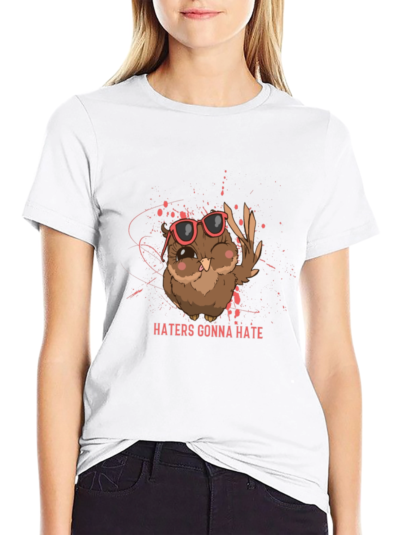 Haters Gonna Hate Owl T-Shirt - Funny Graphic Tee