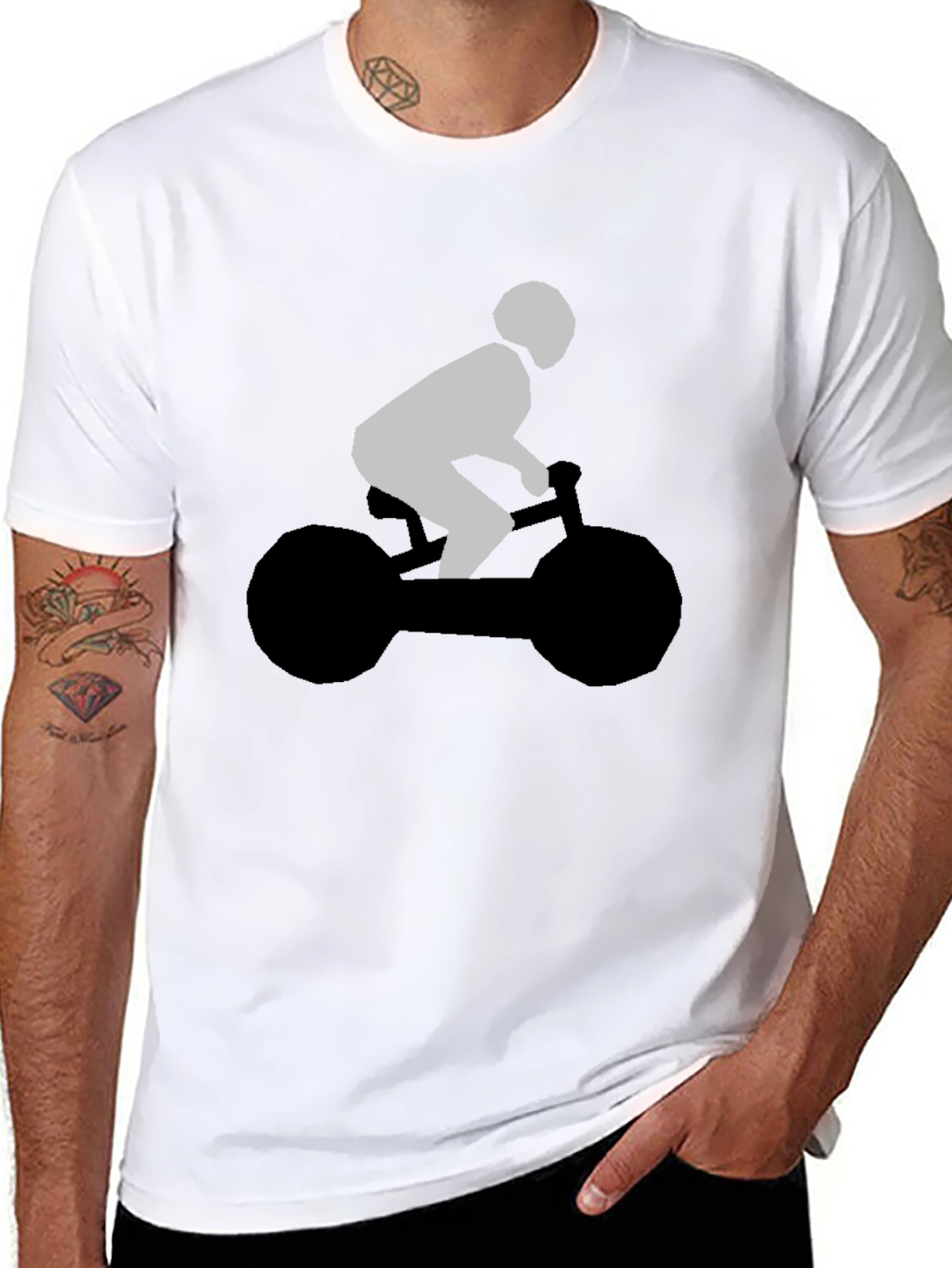 Cool Biker Graphic Tee - Stylish Black T-Shirt
