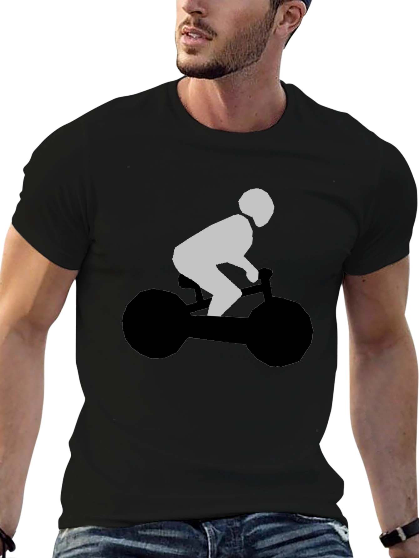 Cool Biker Graphic Tee - Stylish Black T-Shirt
