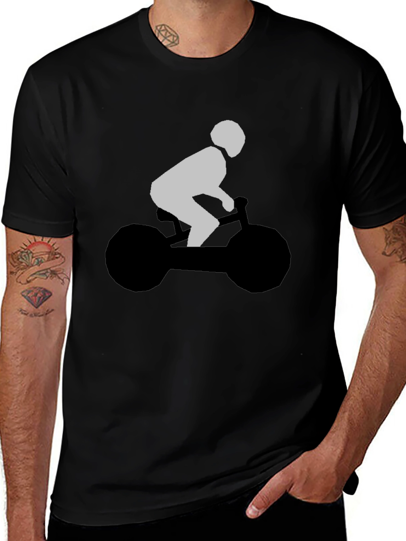 Cool Biker Graphic Tee - Stylish Black T-Shirt
