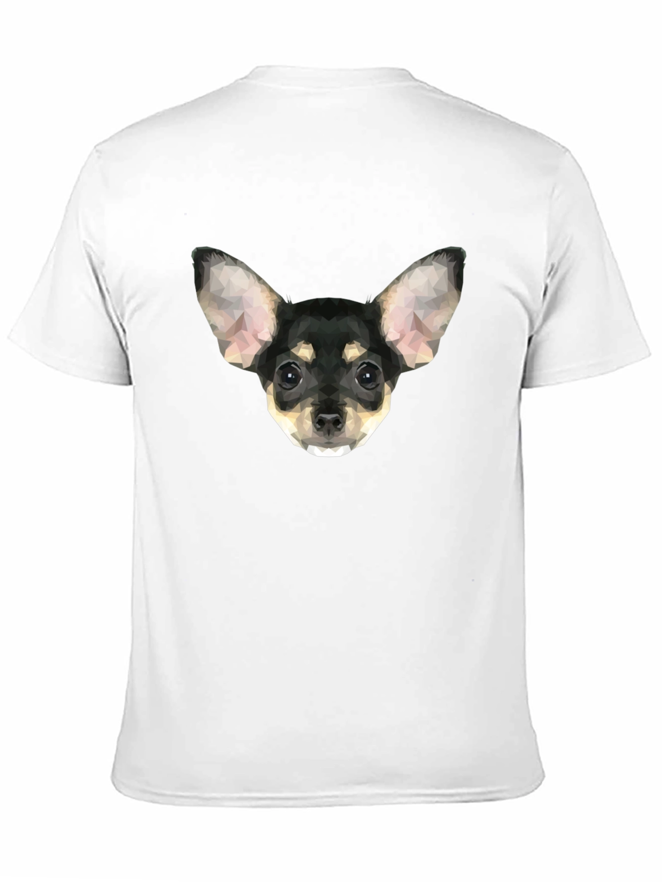 Geometric Chihuahua Graphic T-Shirt - Black