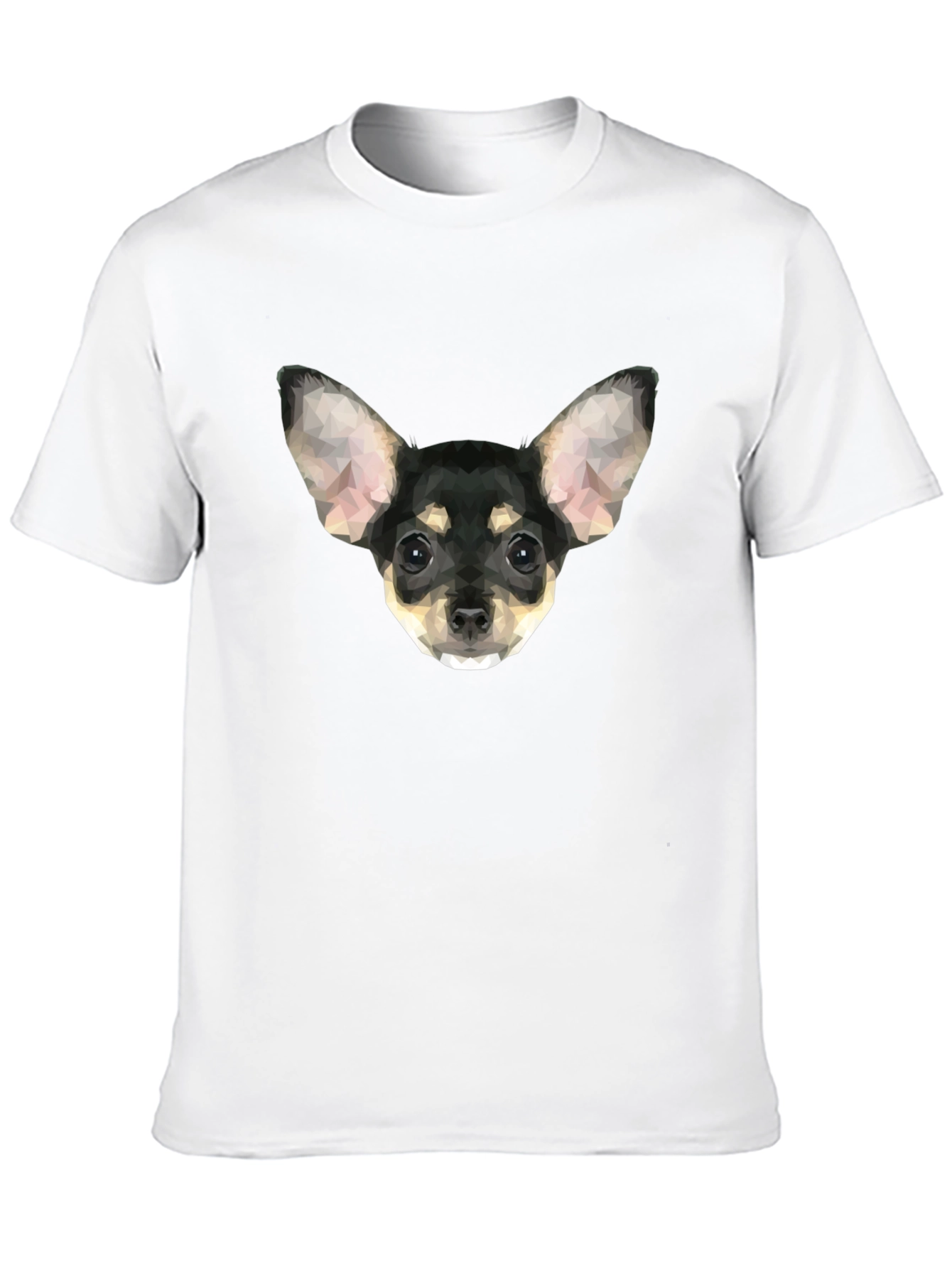 Geometric Chihuahua Graphic T-Shirt - Black