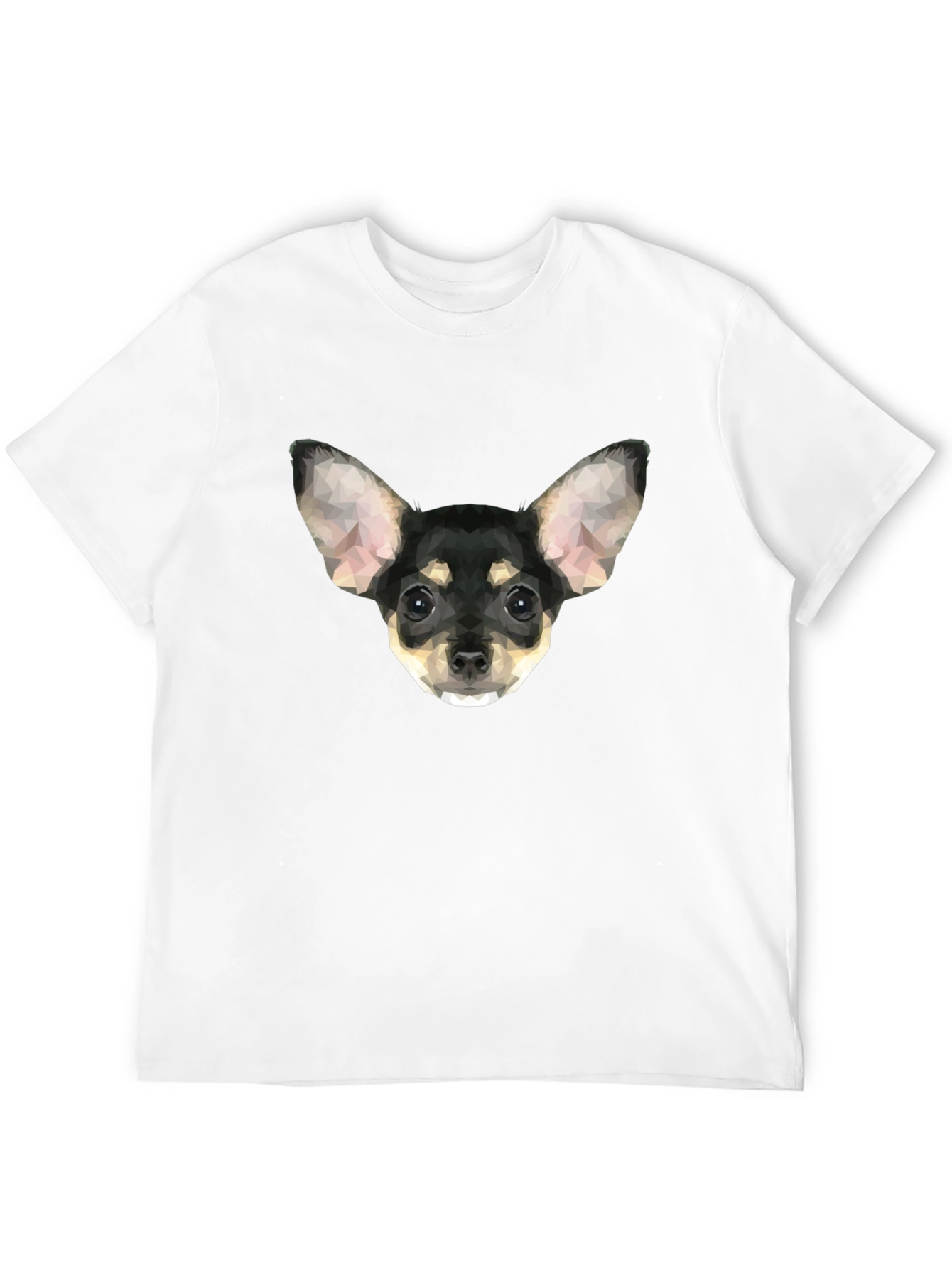 Geometric Chihuahua Graphic T-Shirt - Black