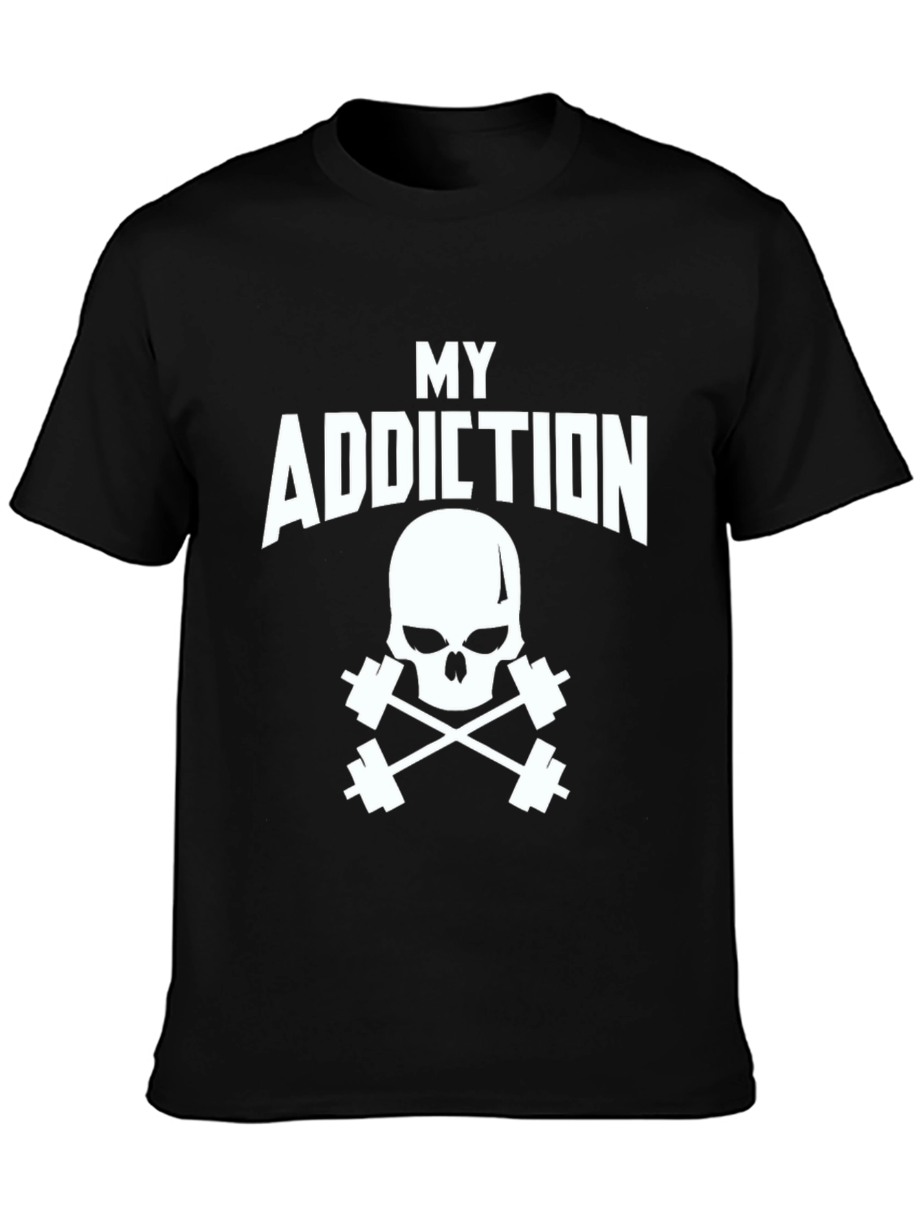 My Addiction Skull & Dumbbell Black T-Shirt