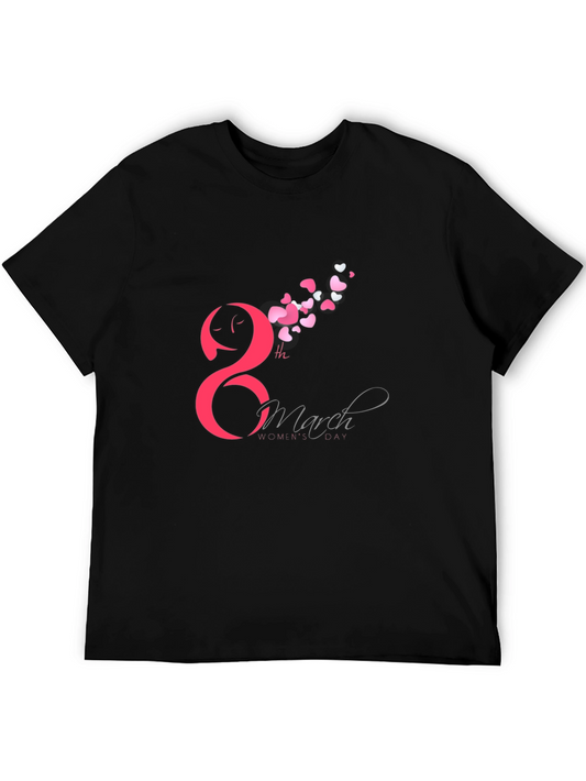 8th March Womens Day Black T-Shirt