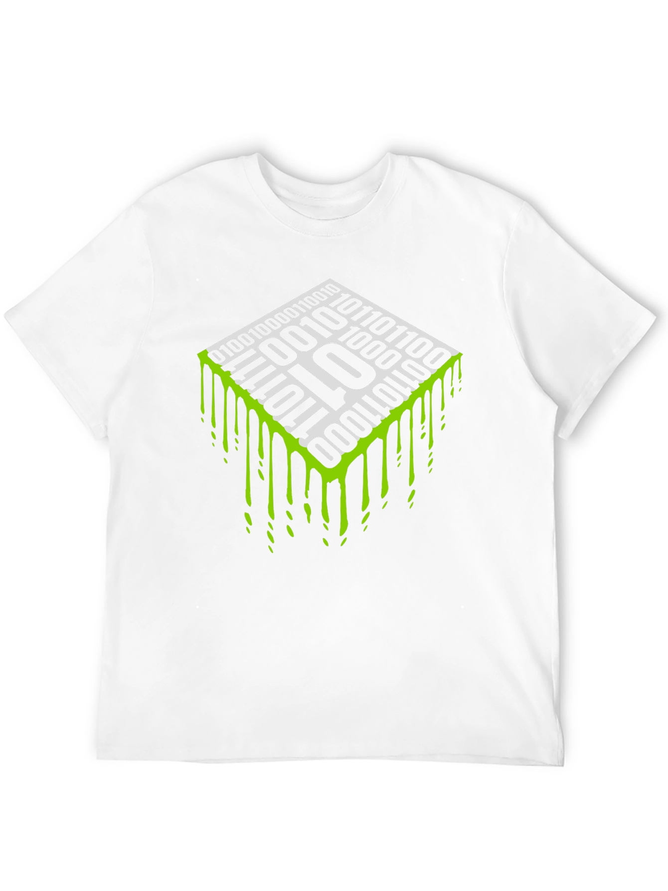 Binary Code Drip Graphic Tee - Black