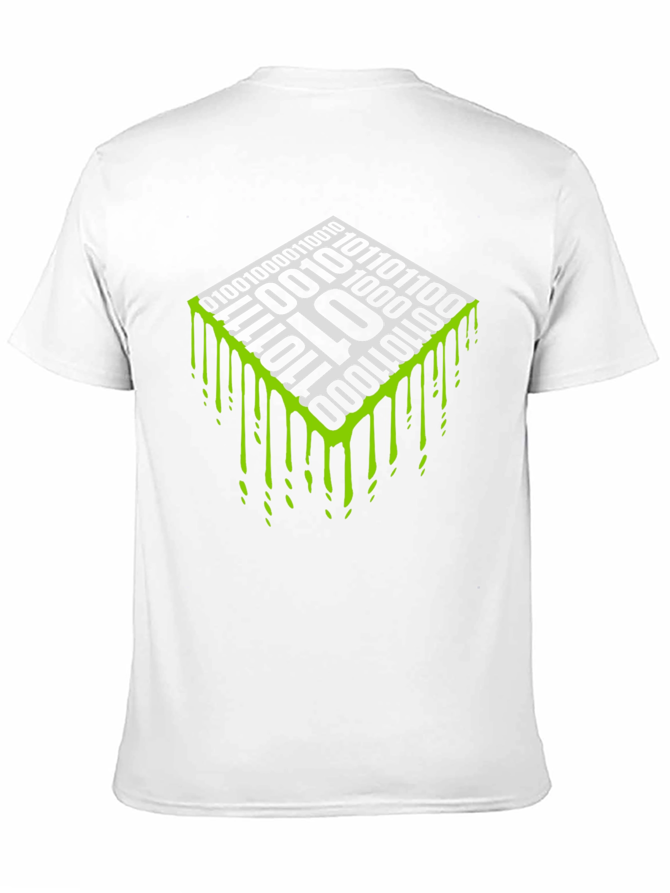 Binary Code Drip Graphic Tee - Black
