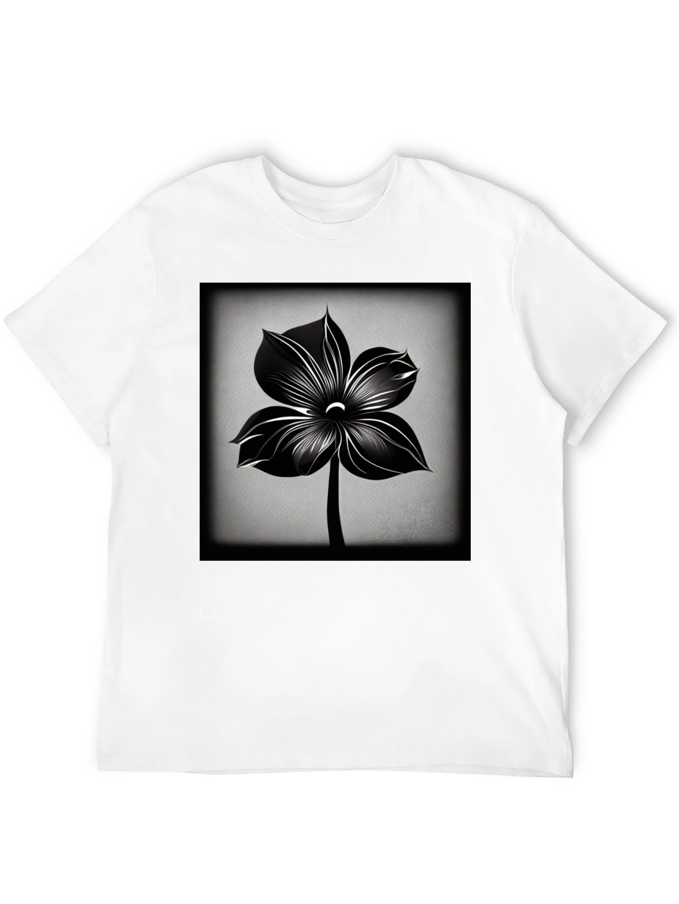 Black Flower Graphic Tee - Stylish Mens T-Shirt