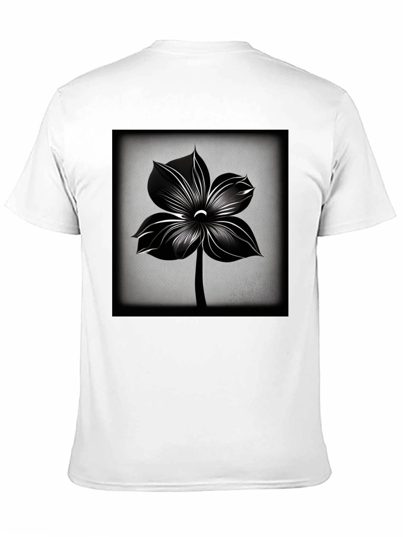 Black Flower Graphic Tee - Stylish Mens T-Shirt
