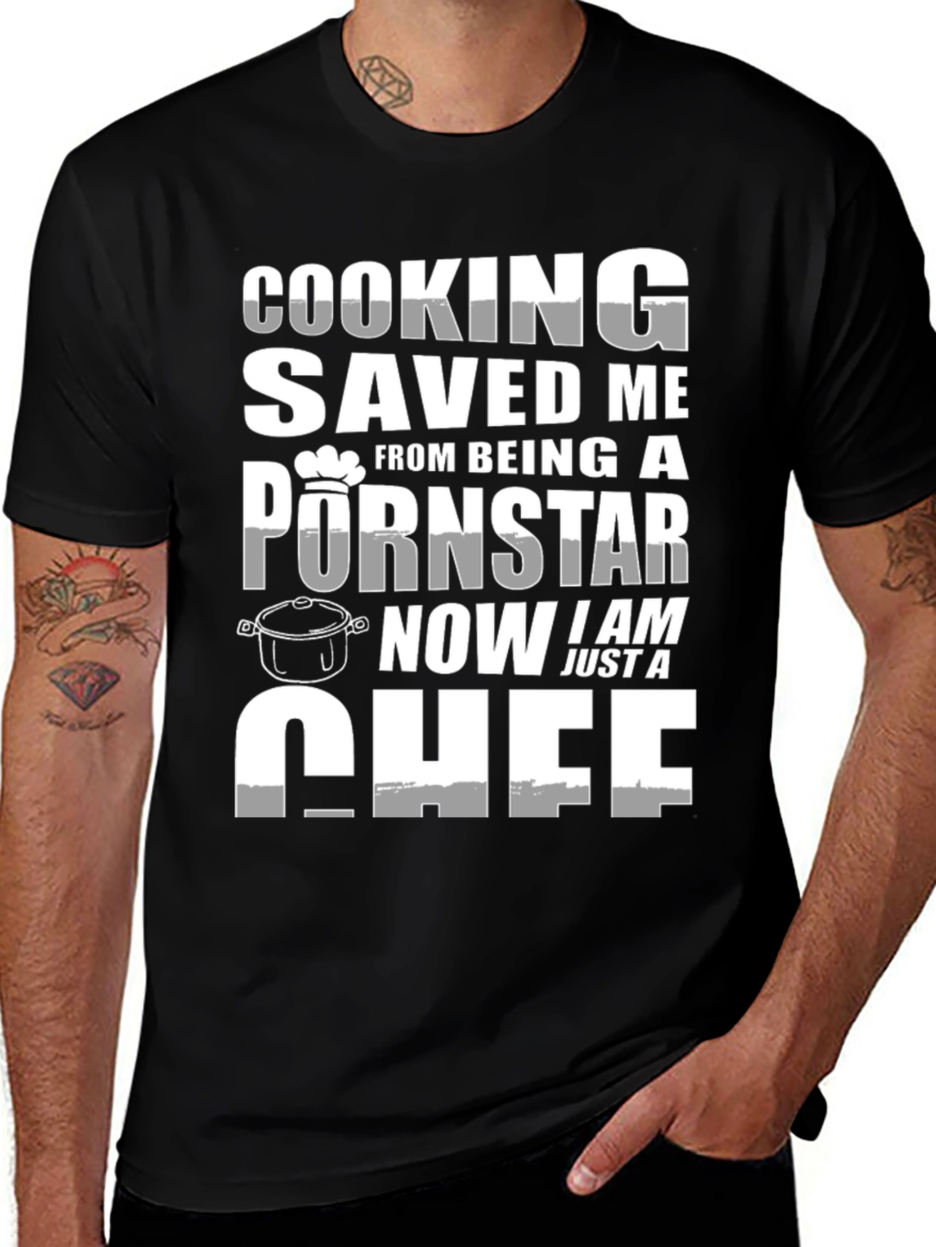 Funny Chef T-Shirt: Cooking Saved Me!