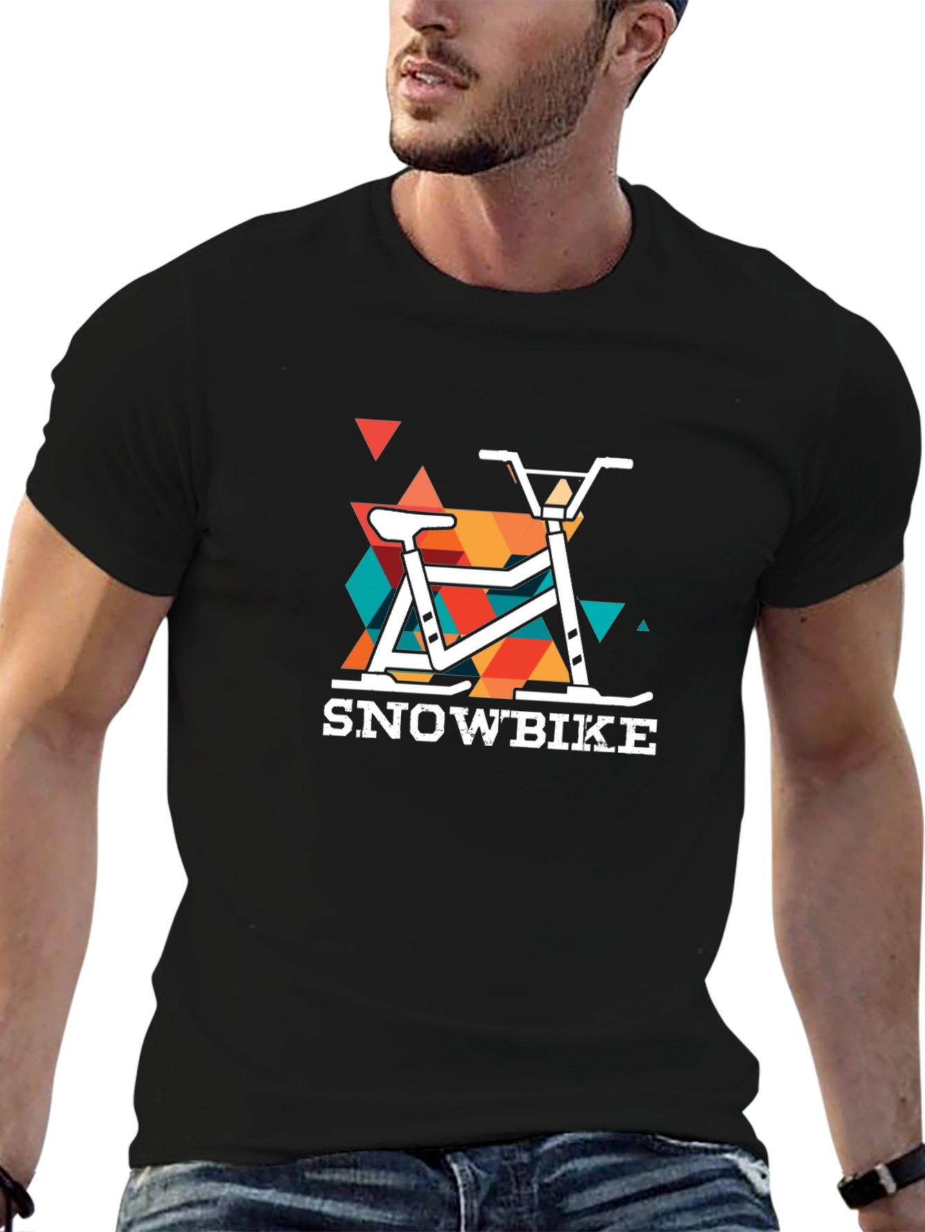 Cool Snowbike Graphic Tee - Black