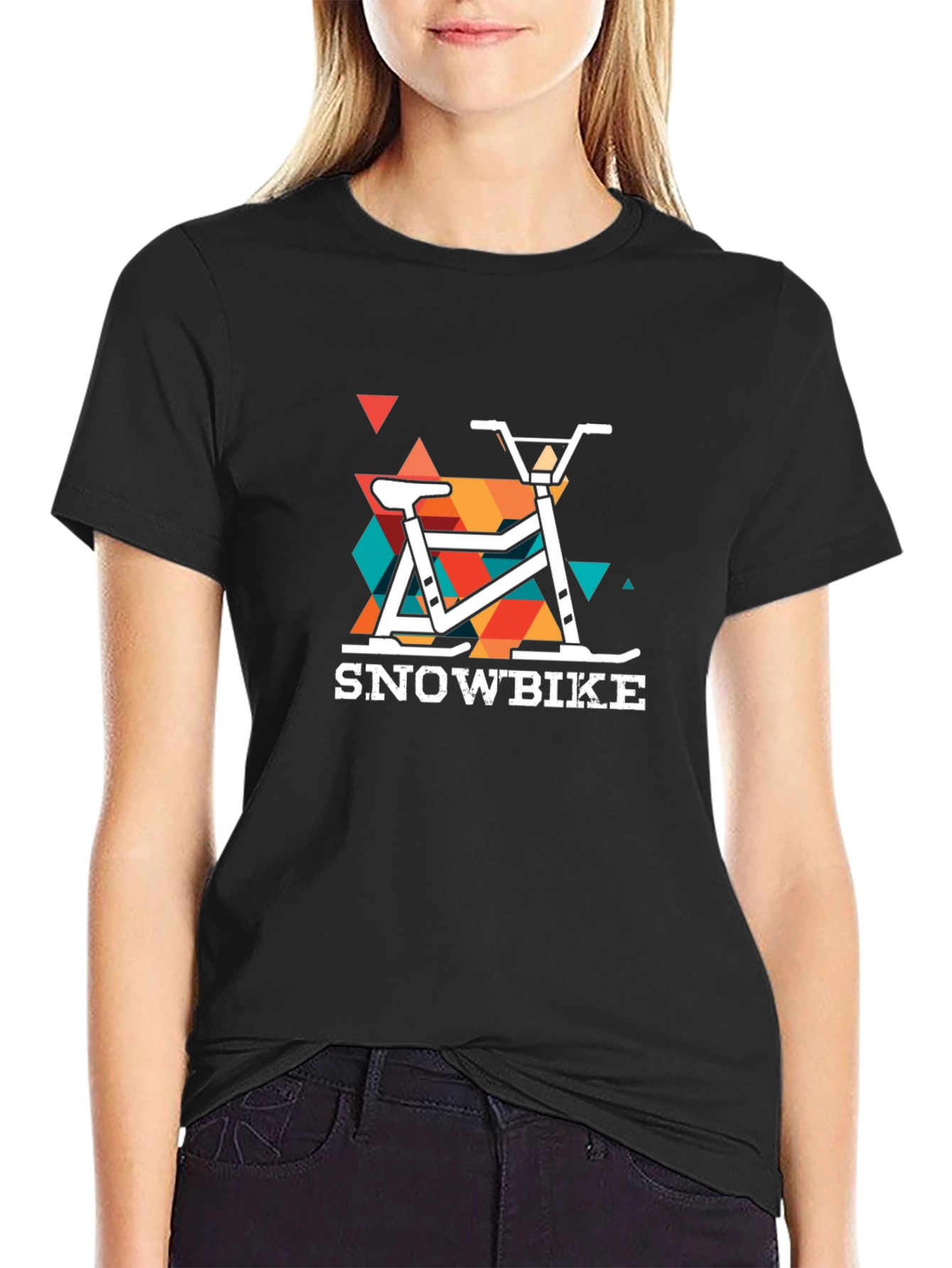 Cool Snowbike Graphic Tee - Black