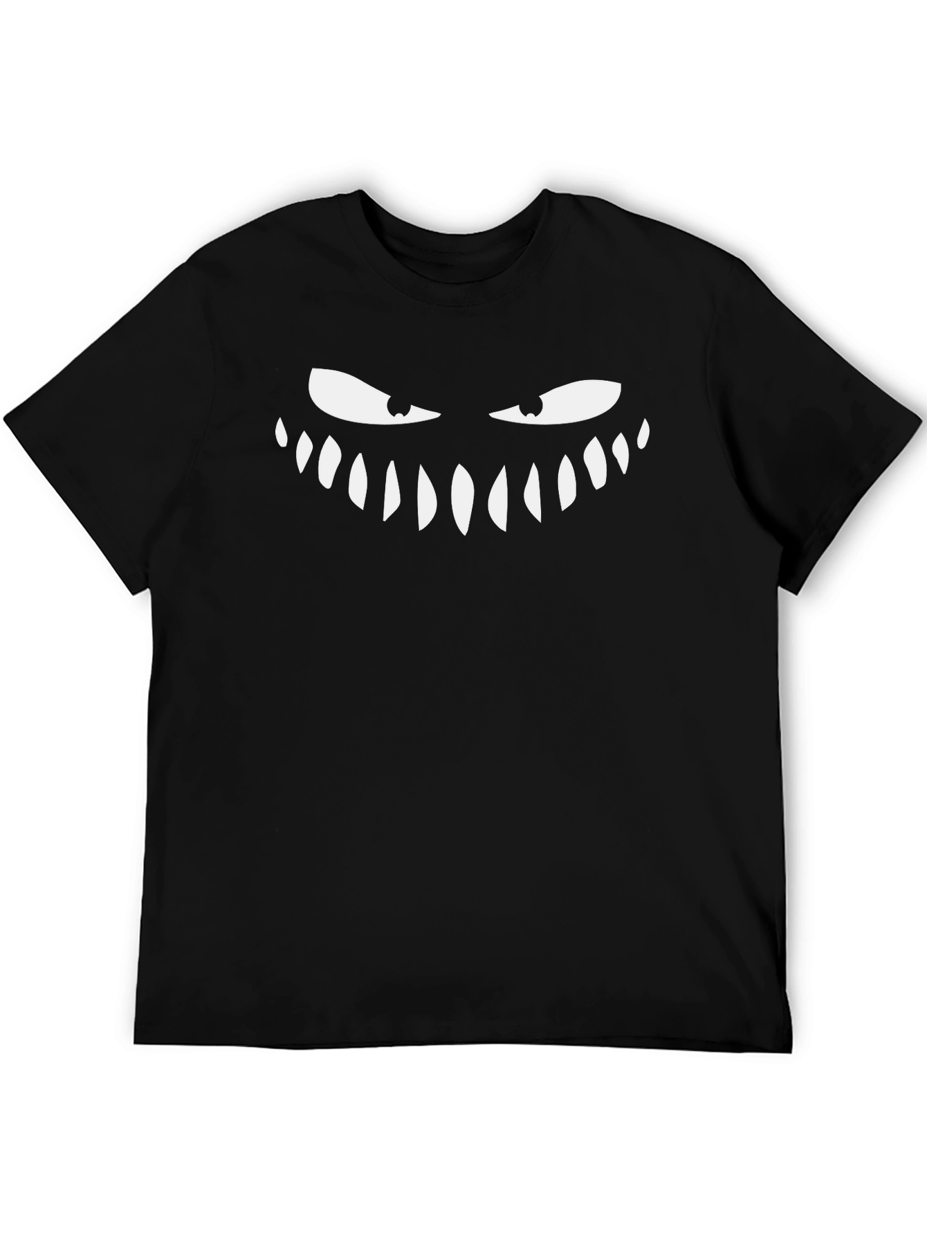 Monster Smile Graphic Tee - Black Cotton Blend Shirt