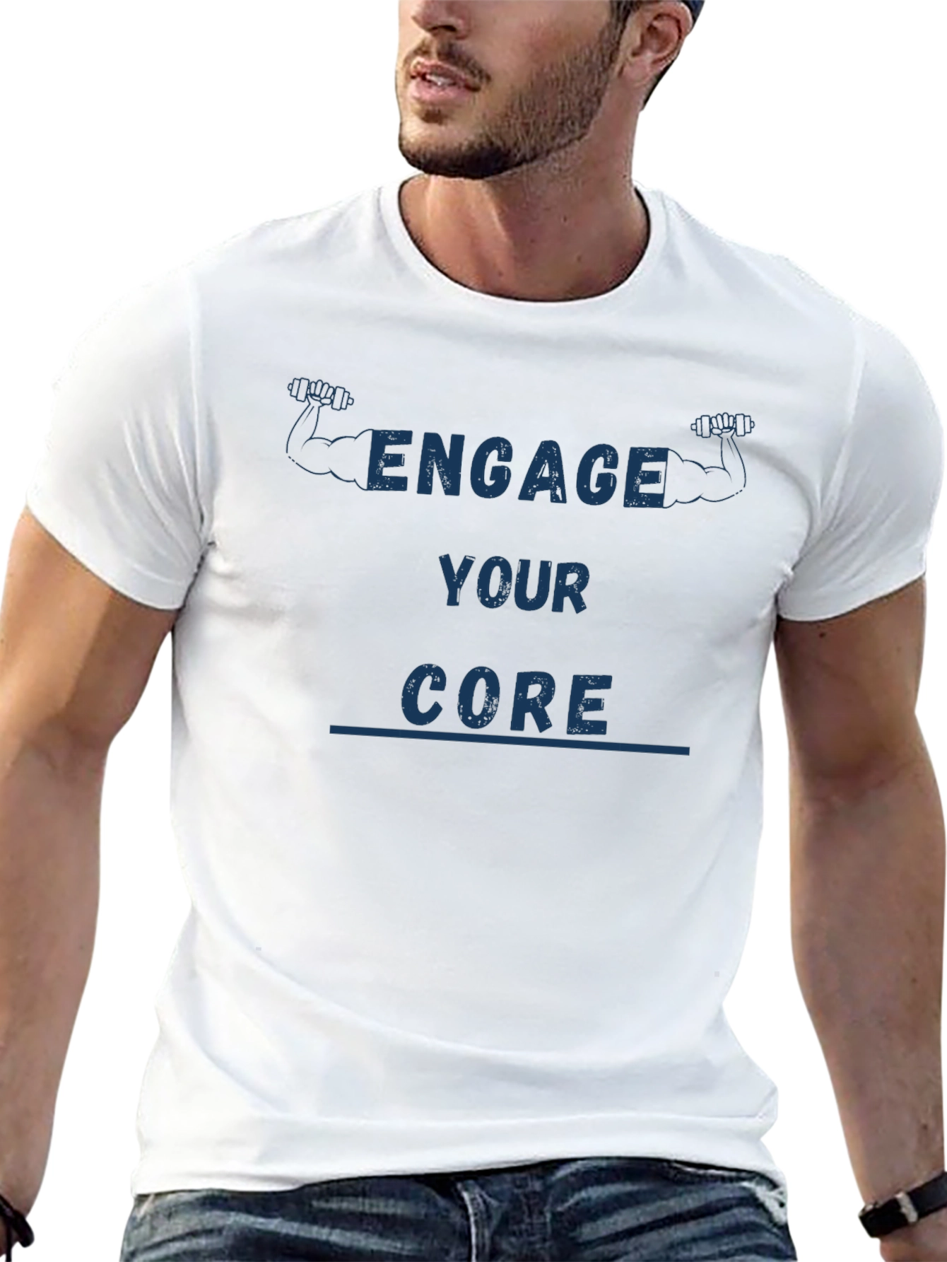 Engage Your Core Black T-Shirt