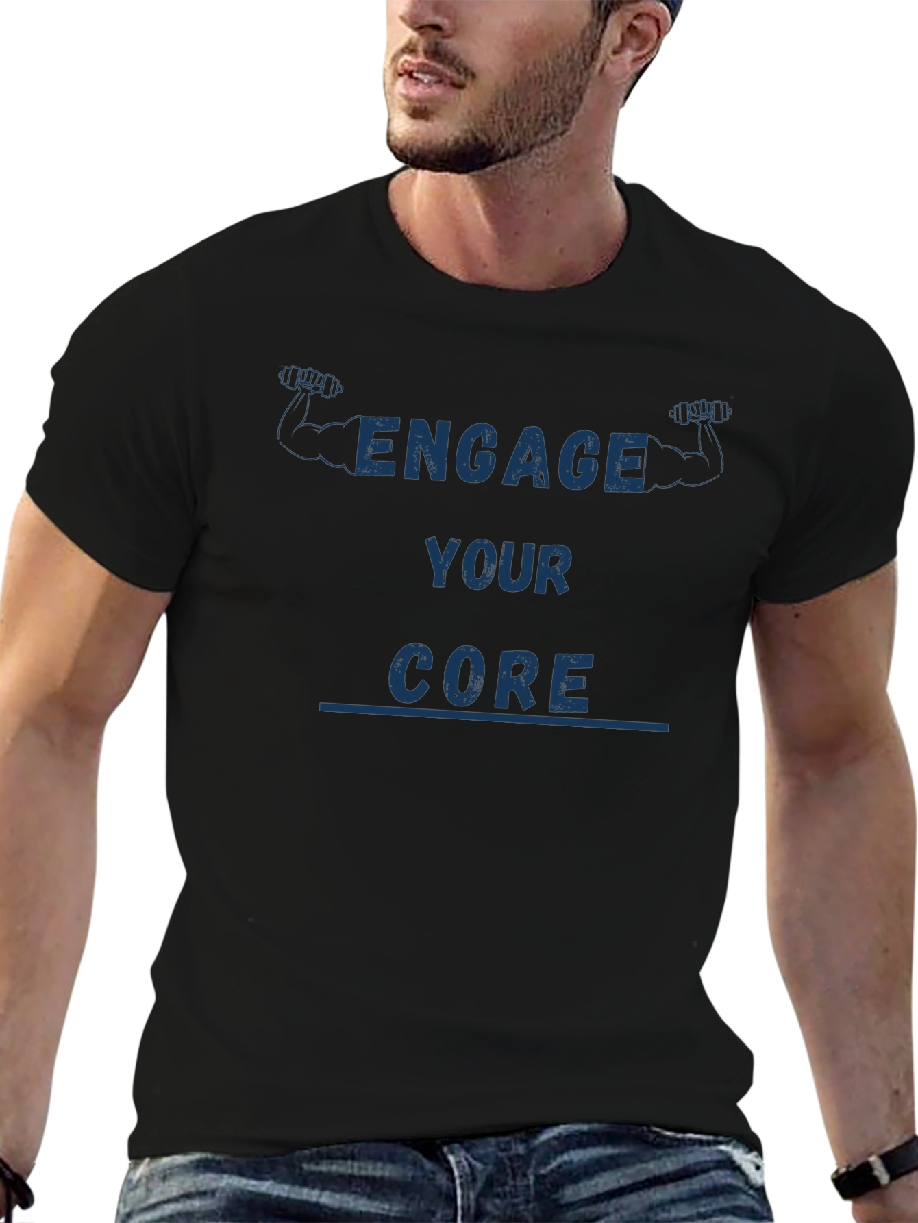 Engage Your Core Black T-Shirt