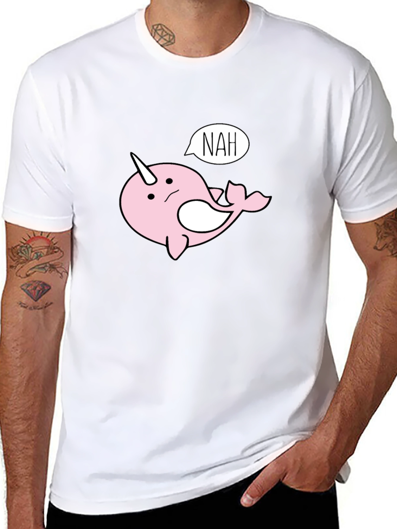 Nah Narwhal T-Shirt - Funny Cartoon Tee