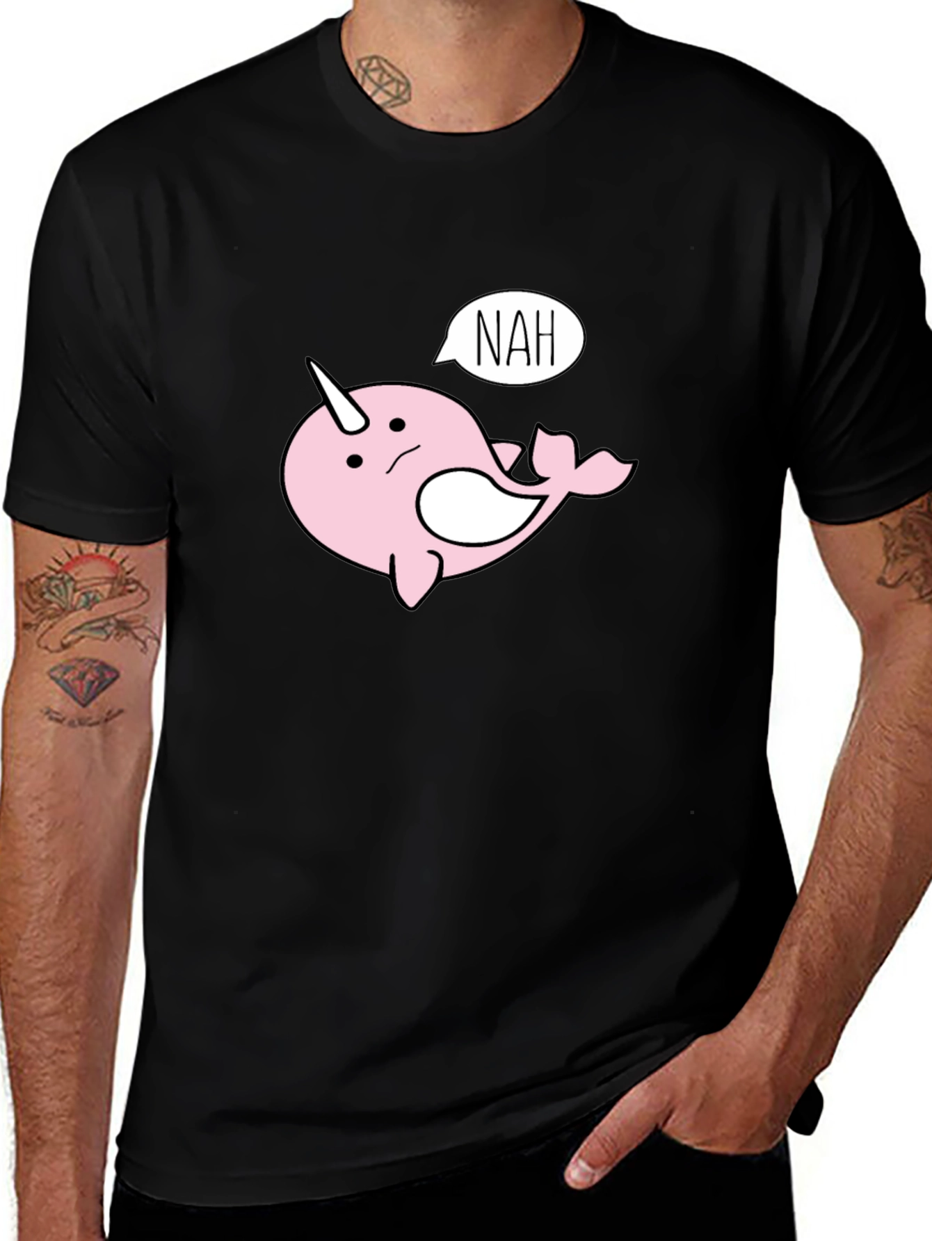 Nah Narwhal T-Shirt - Funny Cartoon Tee