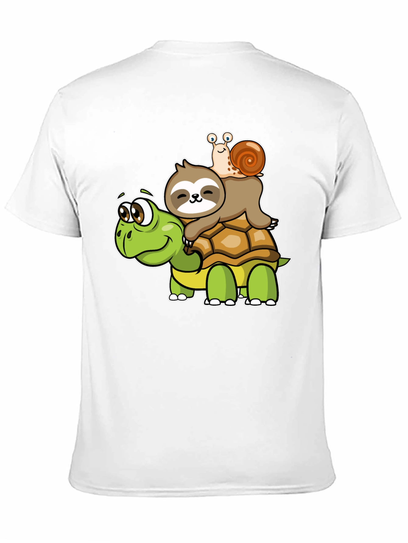 Cartoon Turtle Sloth Snail Graphic Tee