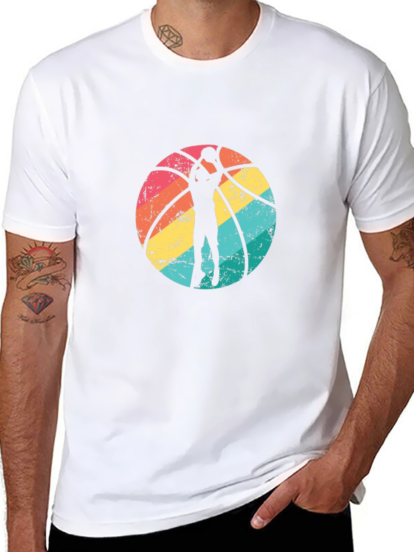 Retro Basketball Graphic Tee - Stylish Sports T-Shirt