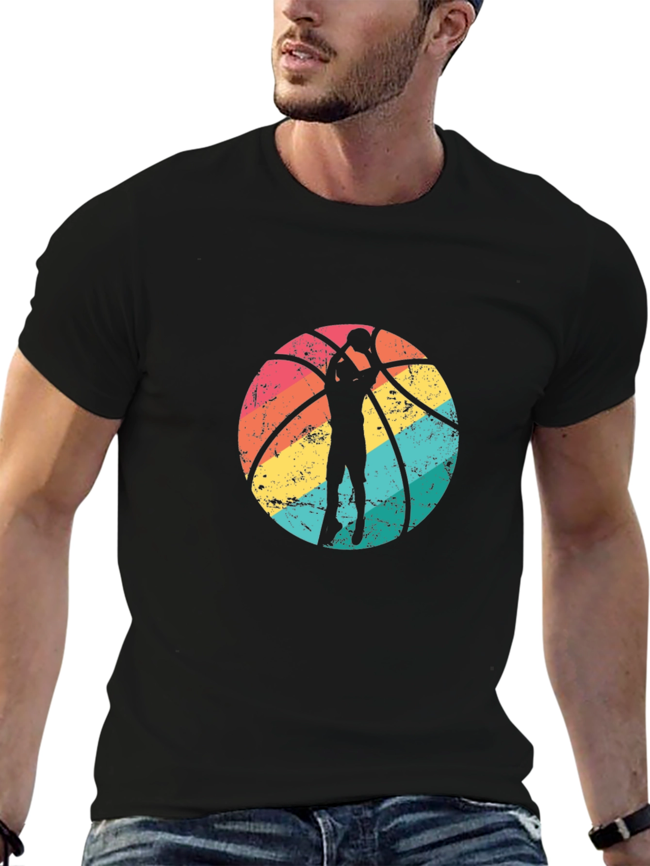 Retro Basketball Graphic Tee - Stylish Sports T-Shirt