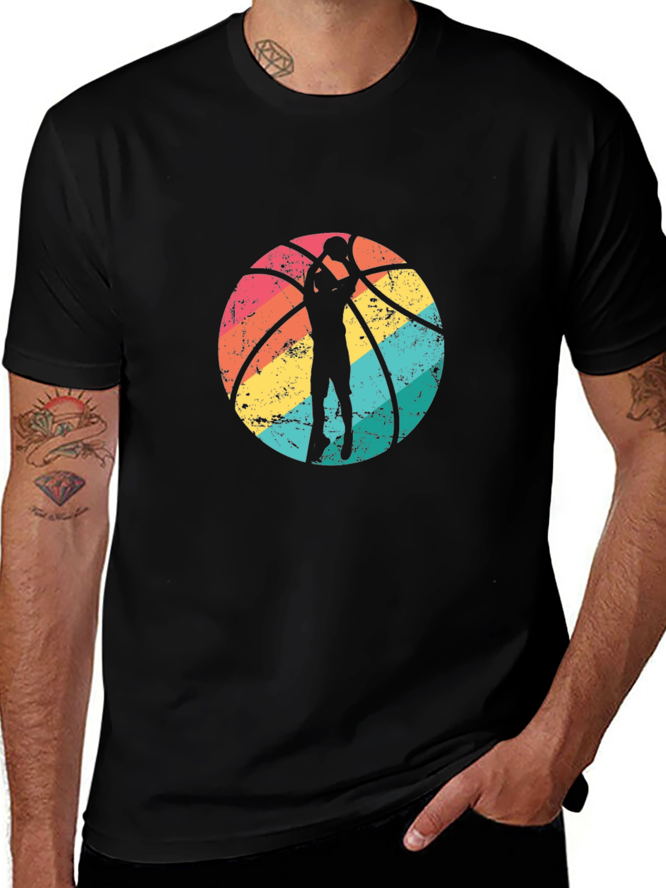 Retro Basketball Graphic Tee - Stylish Sports T-Shirt