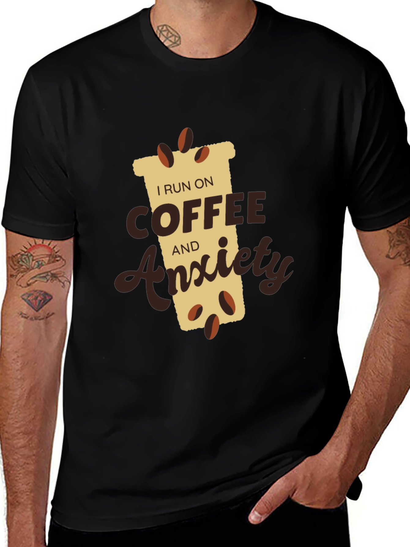 I Run on Coffee and Anxiety Graphic T-Shirt