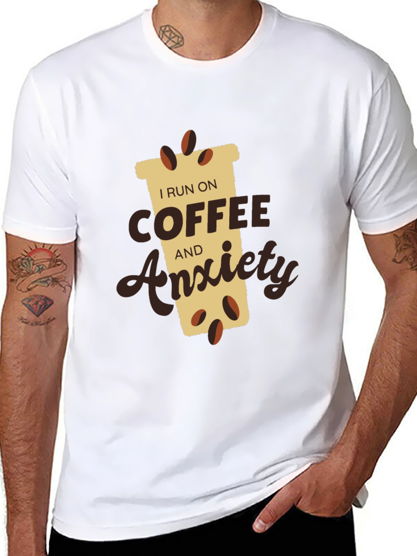 I Run on Coffee and Anxiety Graphic T-Shirt