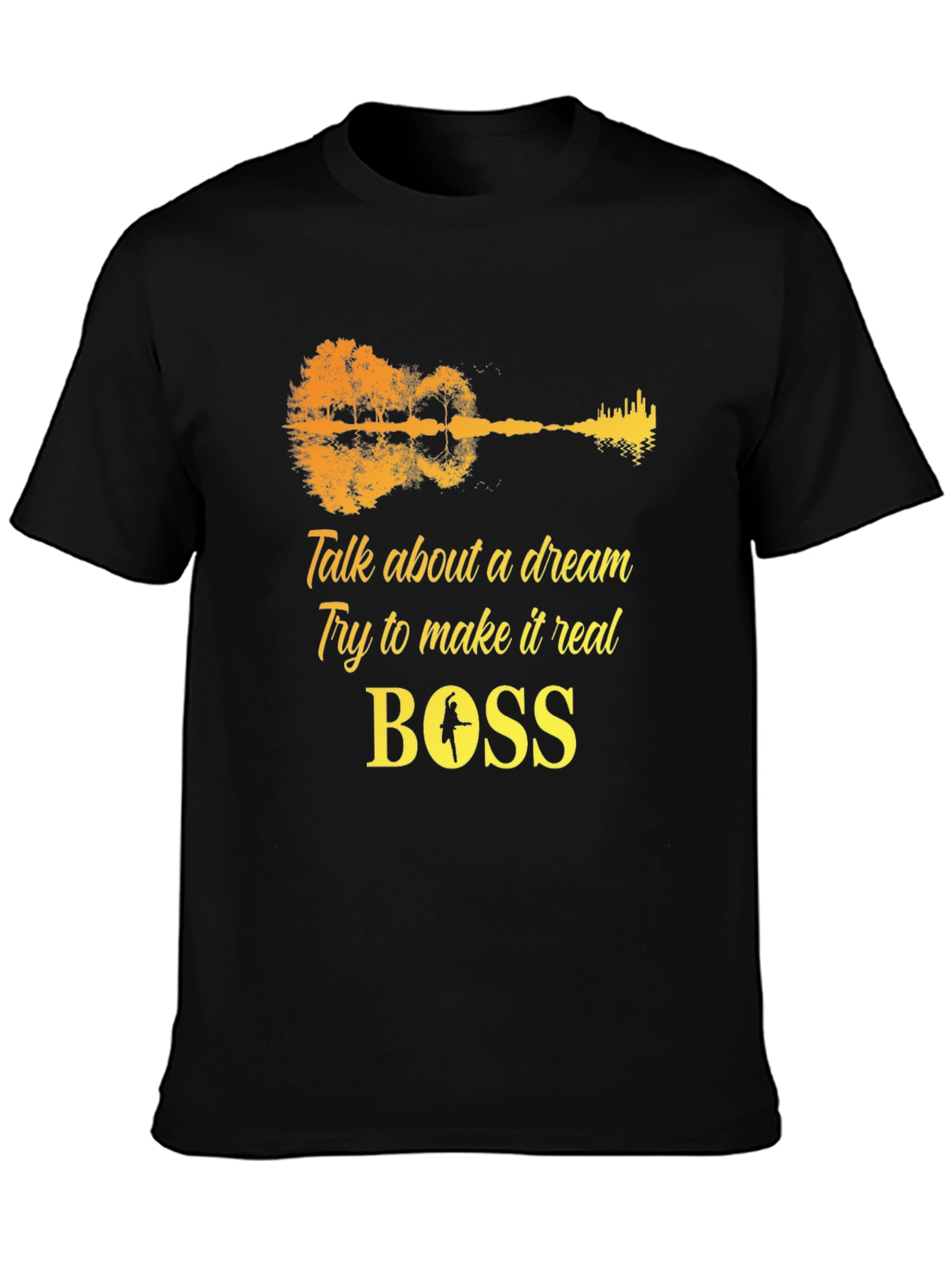 Dream Guitar T-Shirt - Black Cotton Graphic Tee