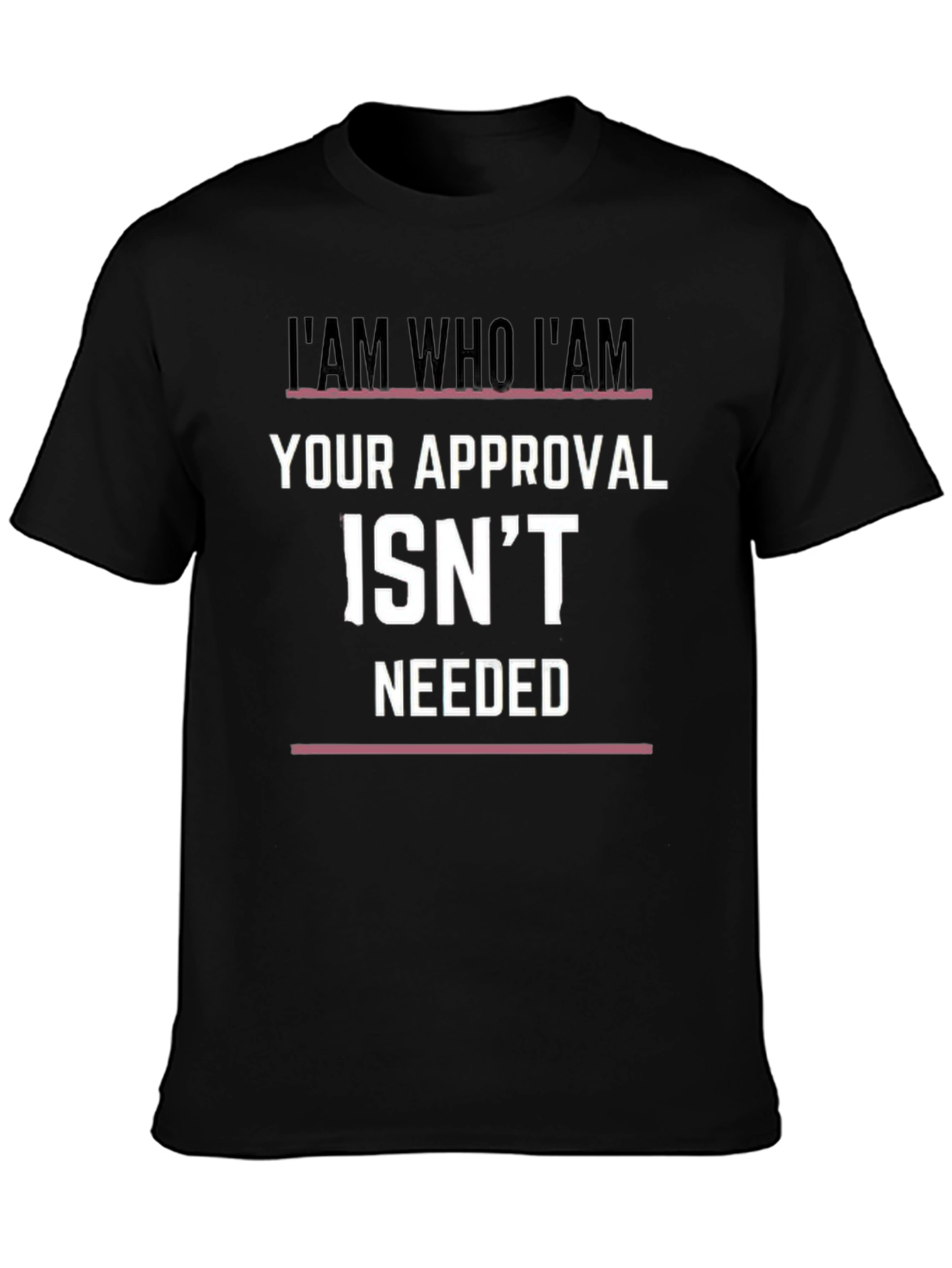 I AM WHO I AM Slogan Graphic Black T-Shirt