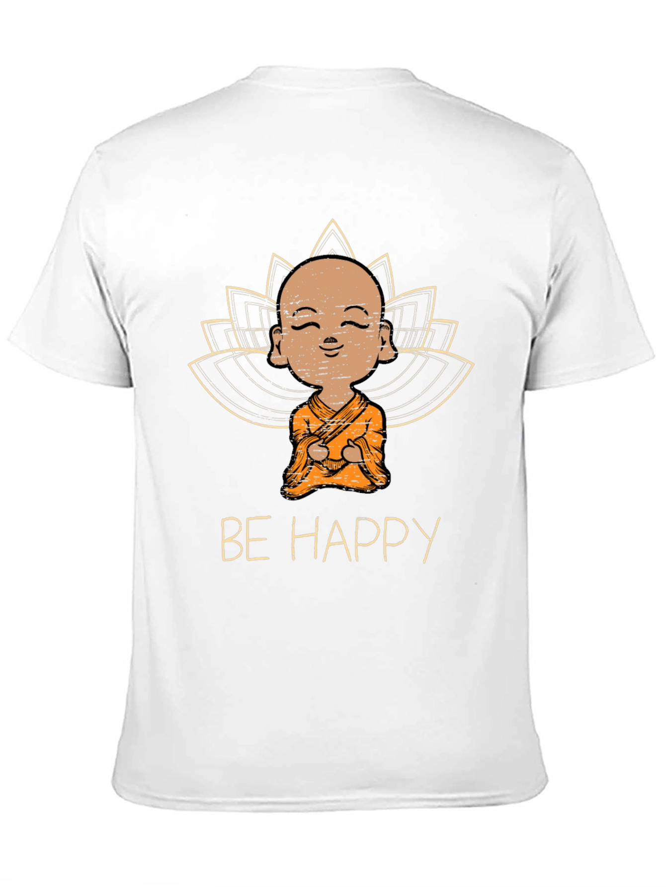 Be Happy Monk Graphic Tee - Black