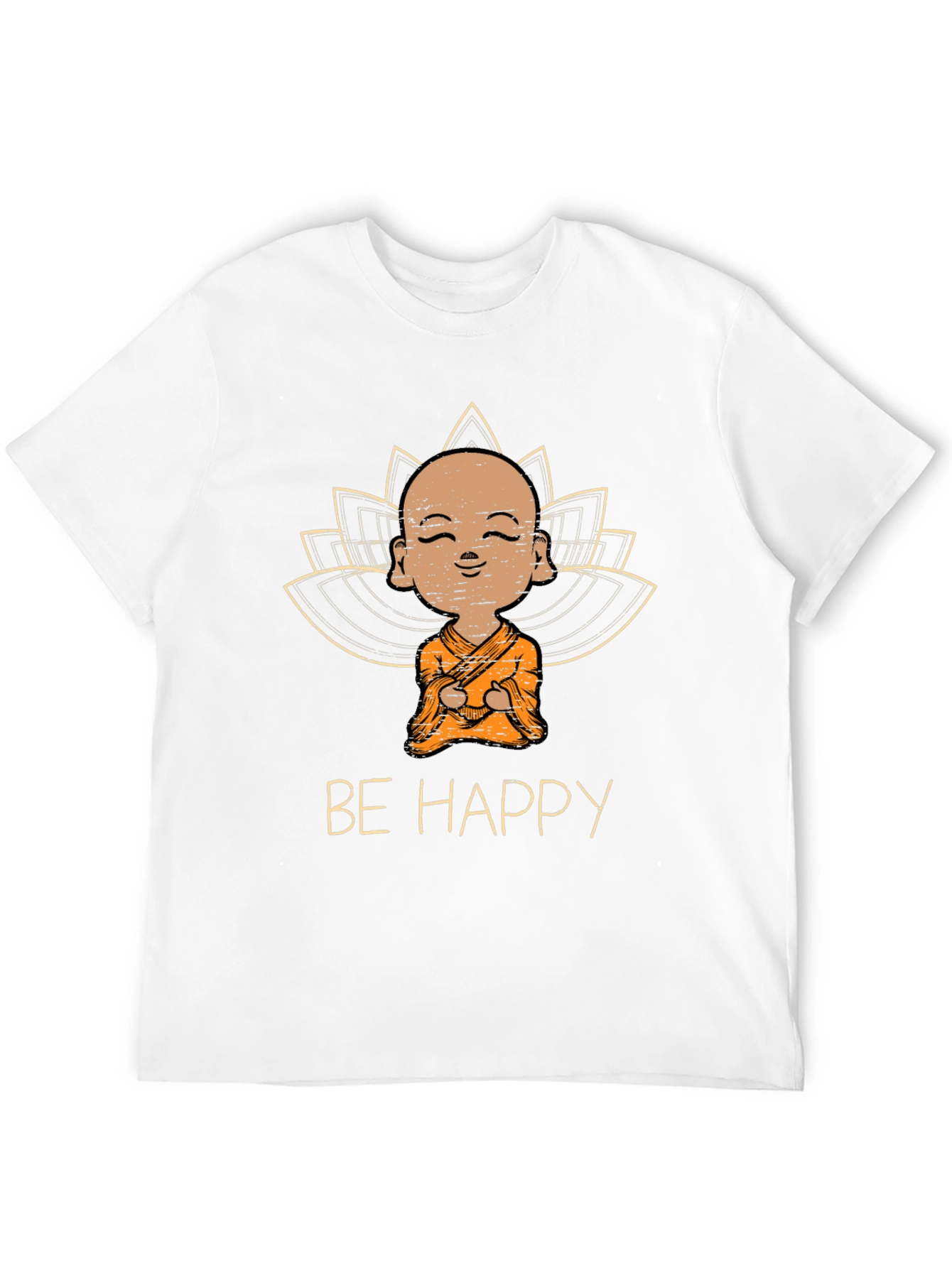 Be Happy Monk Graphic Tee - Black