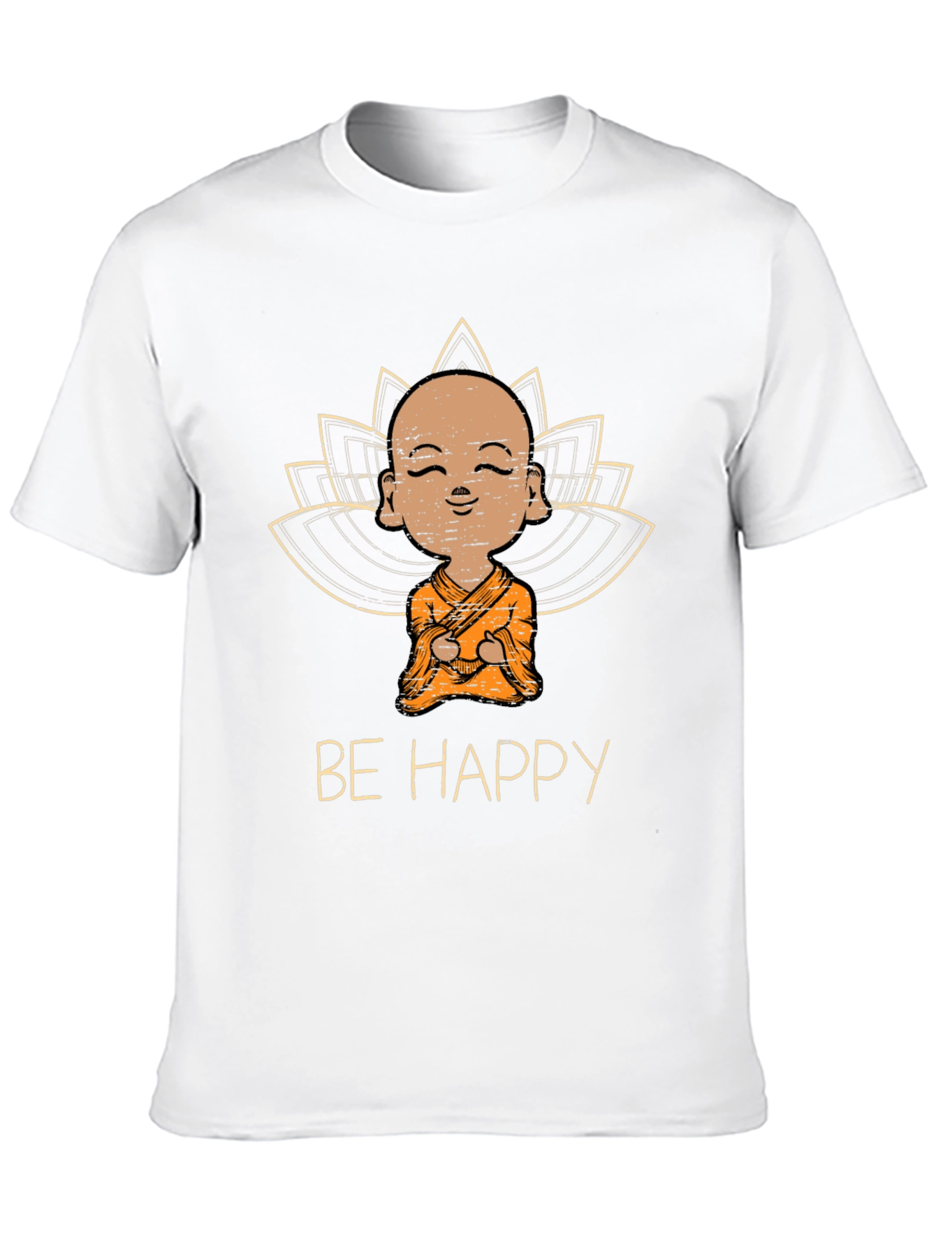 Be Happy Monk Graphic Tee - Black