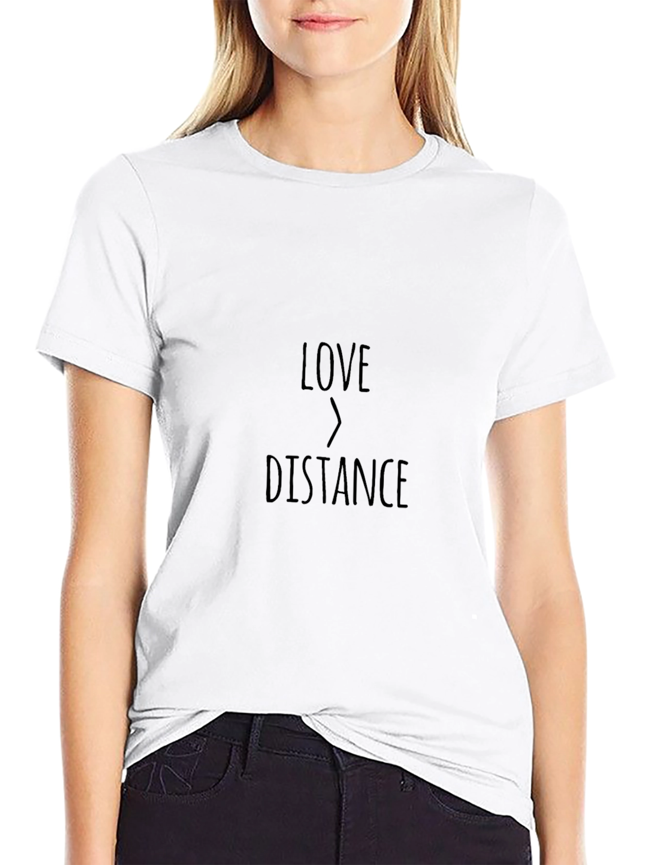 Love Over Distance Black Graphic Tee