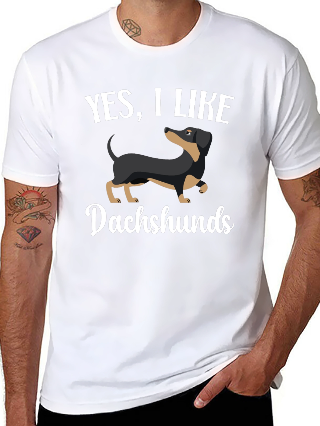 Dachshund Lover Graphic Tee - Black Cotton