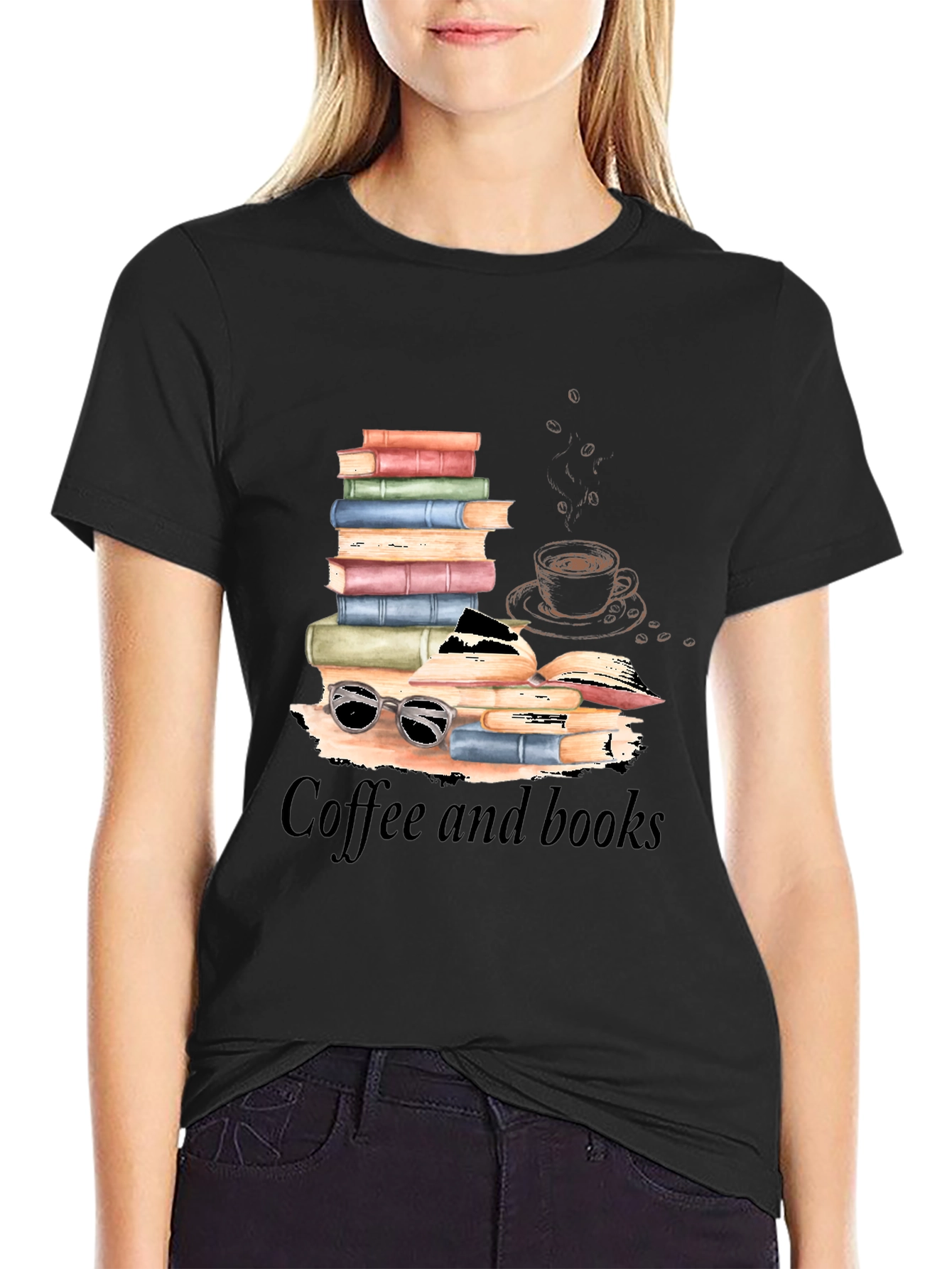 Coffee and Books Graphic T-Shirt