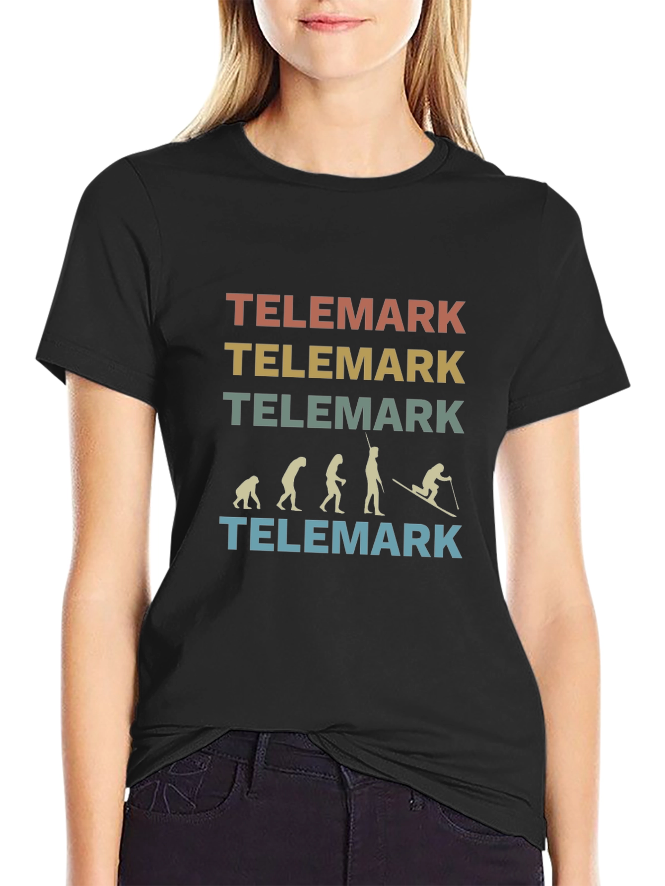 Telemark Evolution T-Shirt - Retro Skiing Tee