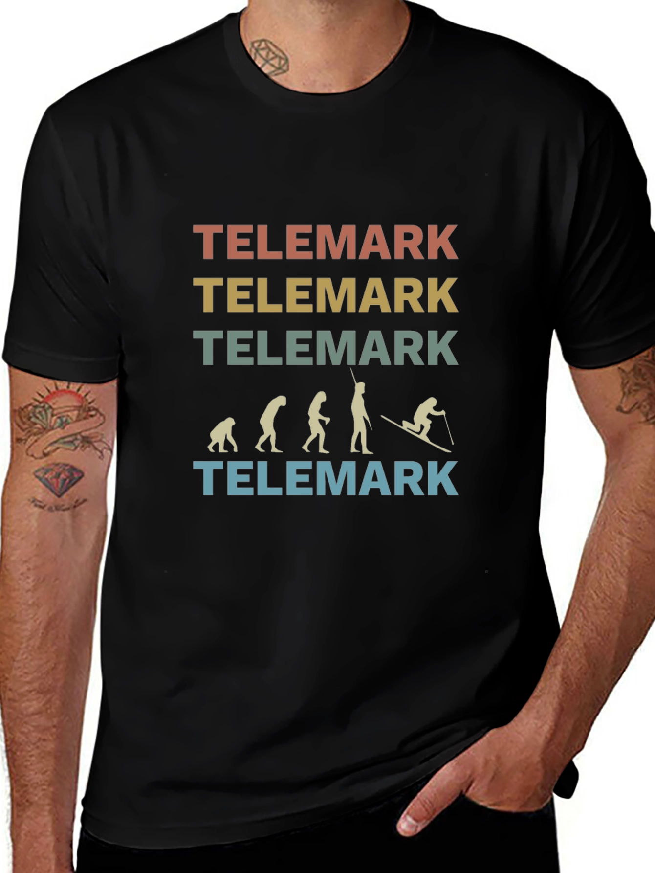 Telemark Evolution T-Shirt - Retro Skiing Tee
