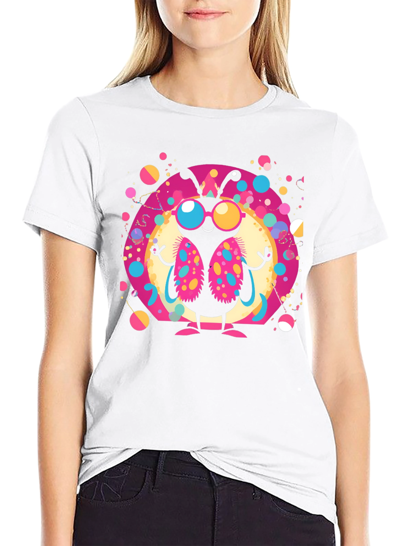 Funky Butterfly Graphic Tee - Black Cotton T-Shirt